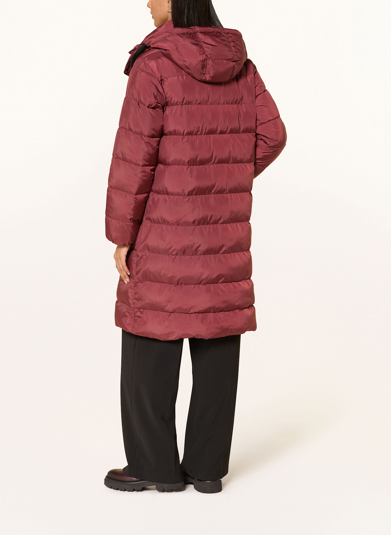 FUCHS SCHMITT Steppmantel mit abnehmbarer Kapuze: DUNKELROT