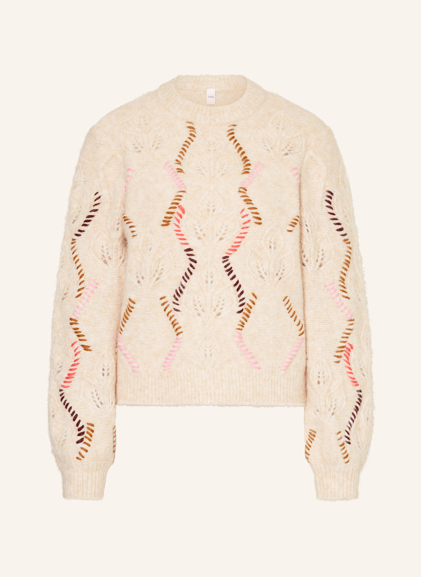 Y.A.S. Pullover: ECRU / ROSA / ROT