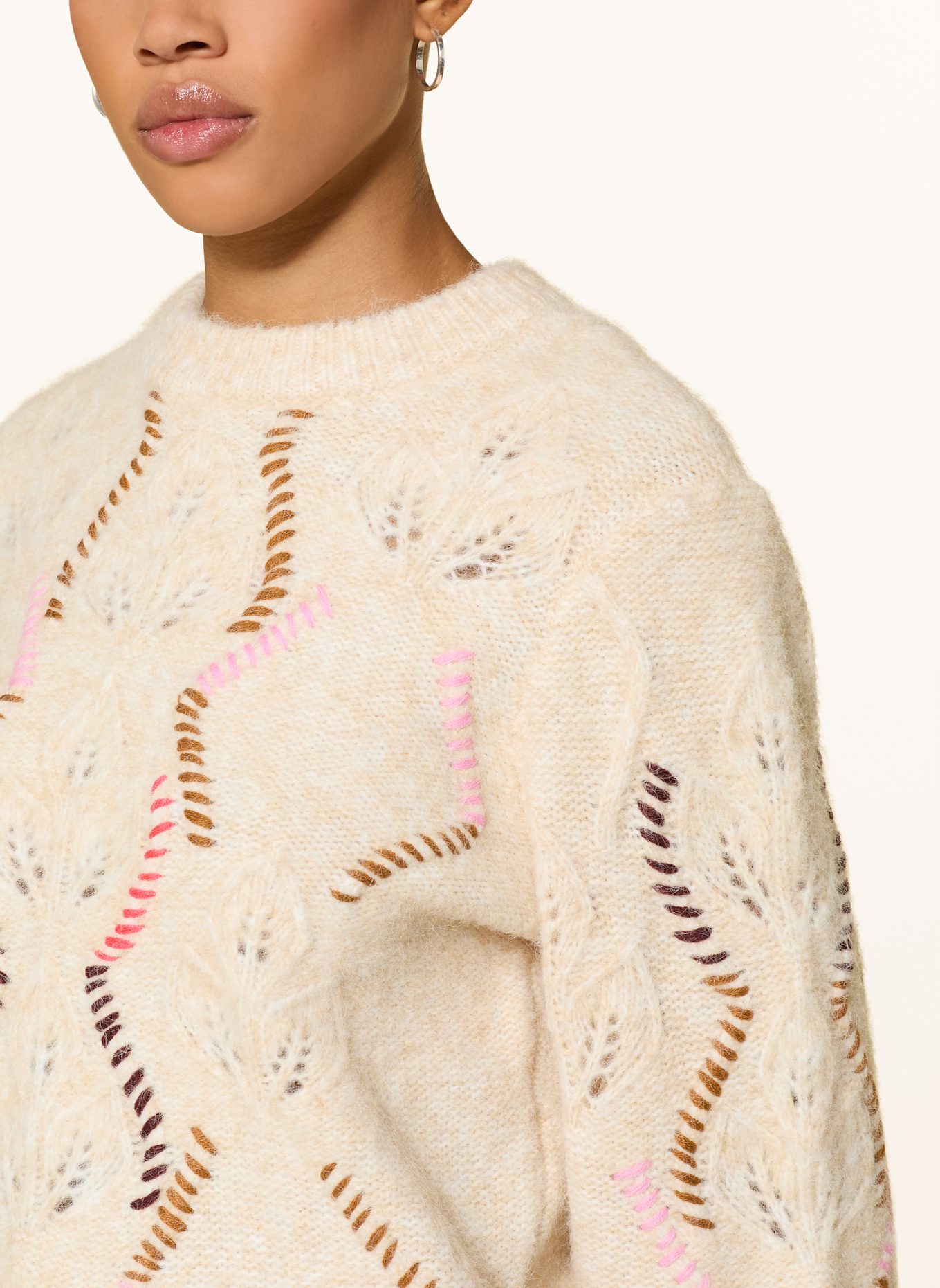 Y.A.S. Pullover: ECRU / ROSA / ROT