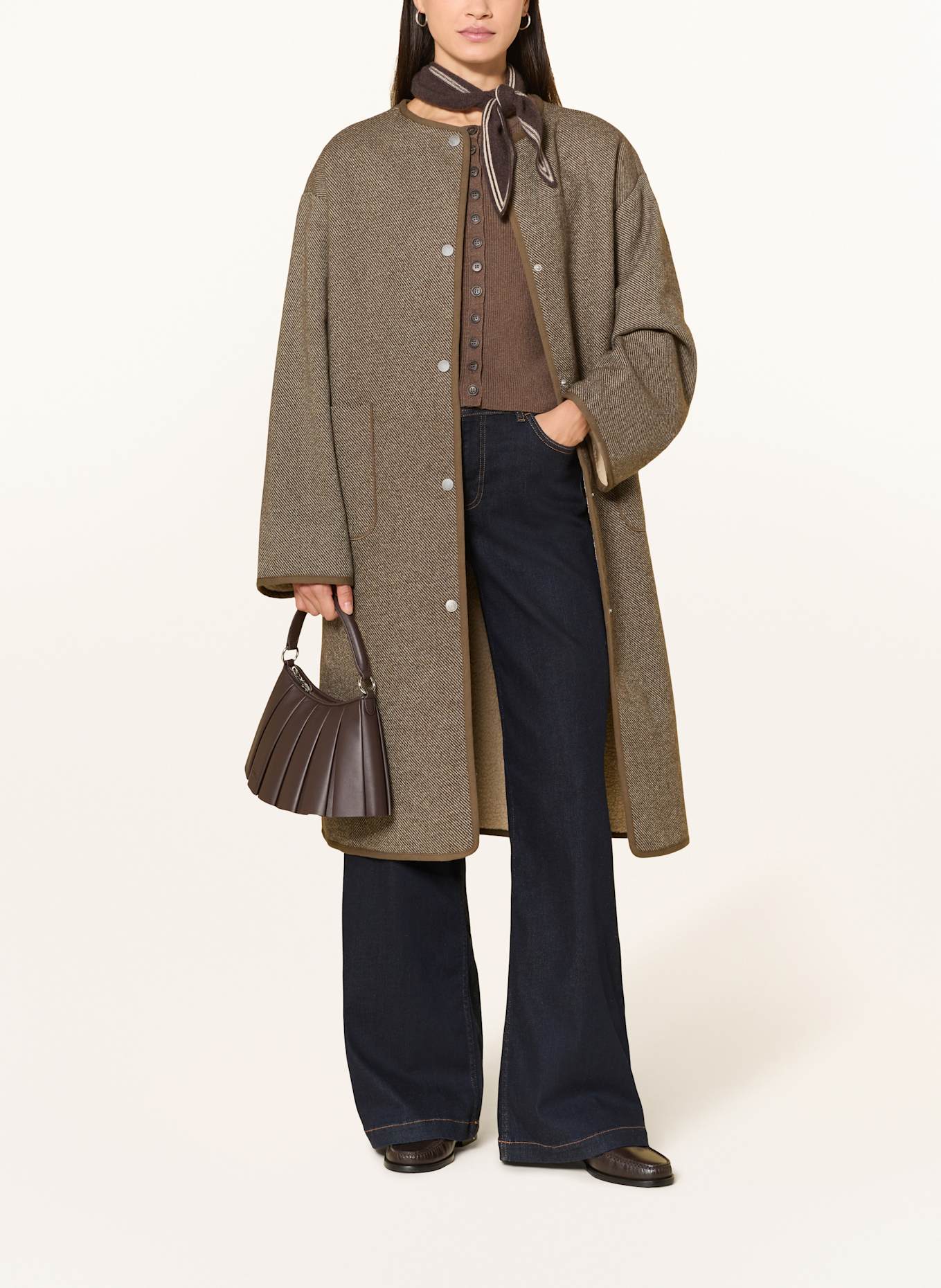 lollys laundry Mantel LOCKERBIELL: DUNKELBRAUN / BEIGE