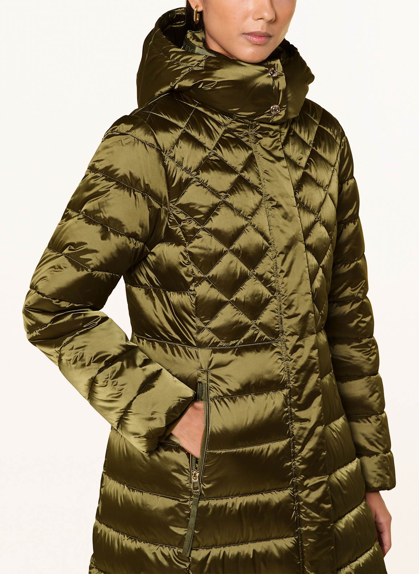 JOOP! Steppmantel CONSTANCE mit abnehmbarer Kapuze: GRÜN