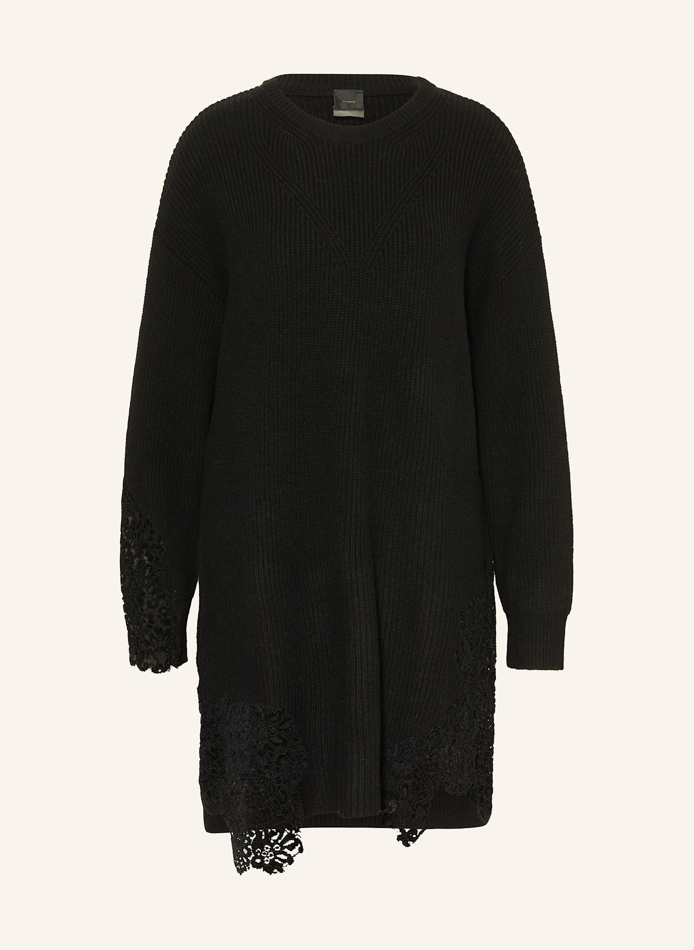 PINKO Strickkleid VALLEDAOSTA mit Spitze: SCHWARZ