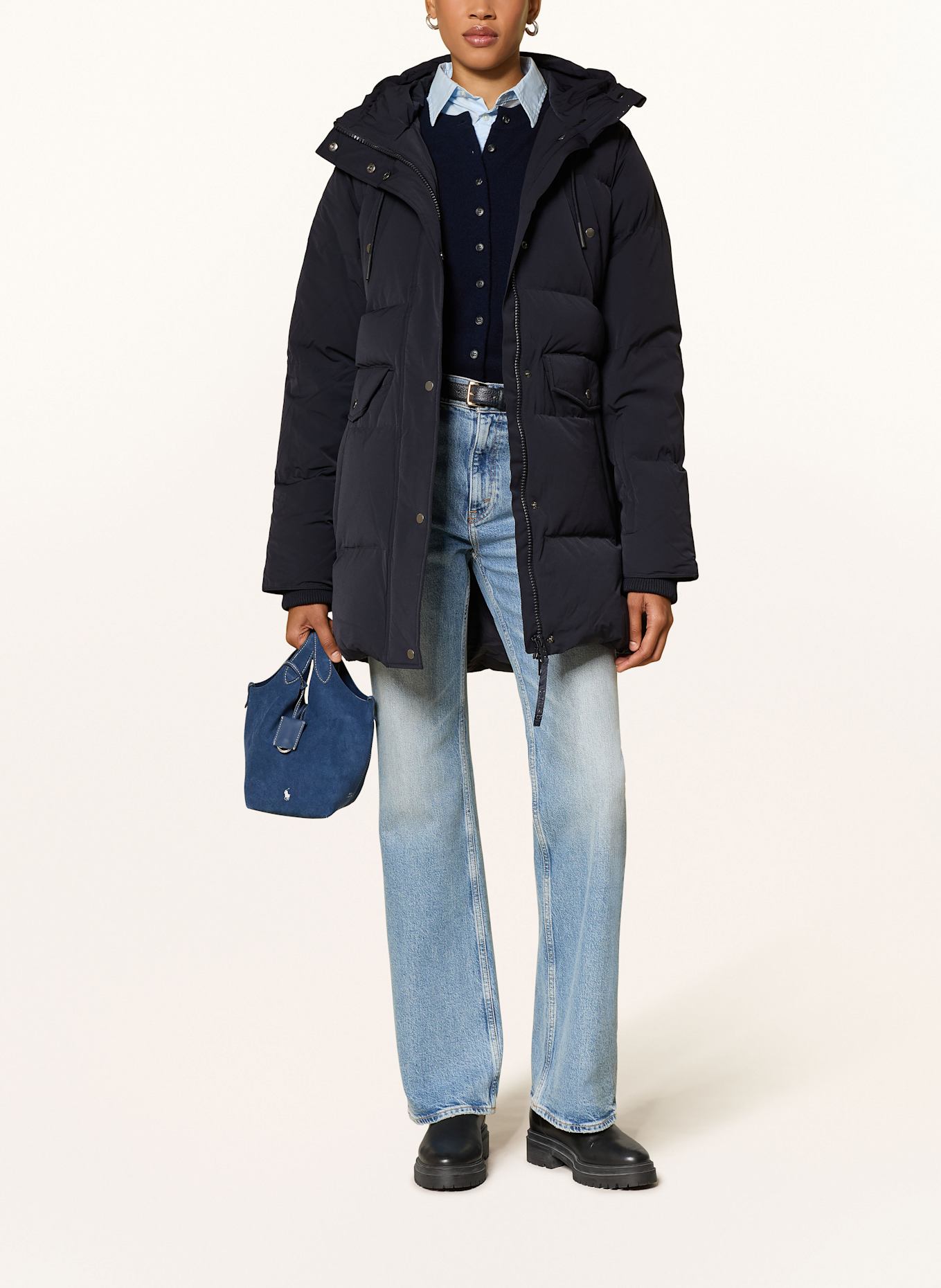 IQ STUDIO Daunenmantel: DUNKELBLAU