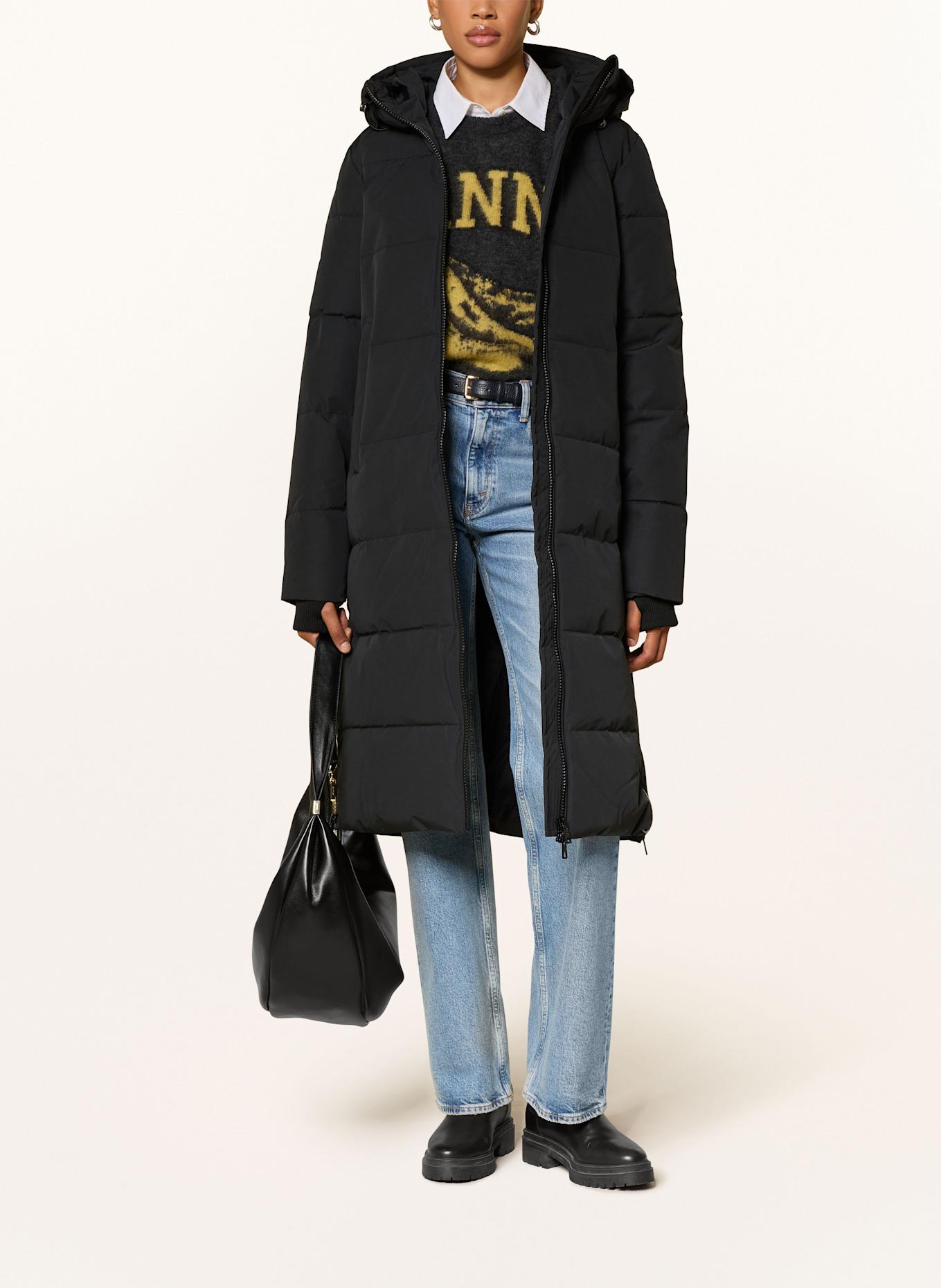 IQ STUDIO Steppmantel: SCHWARZ