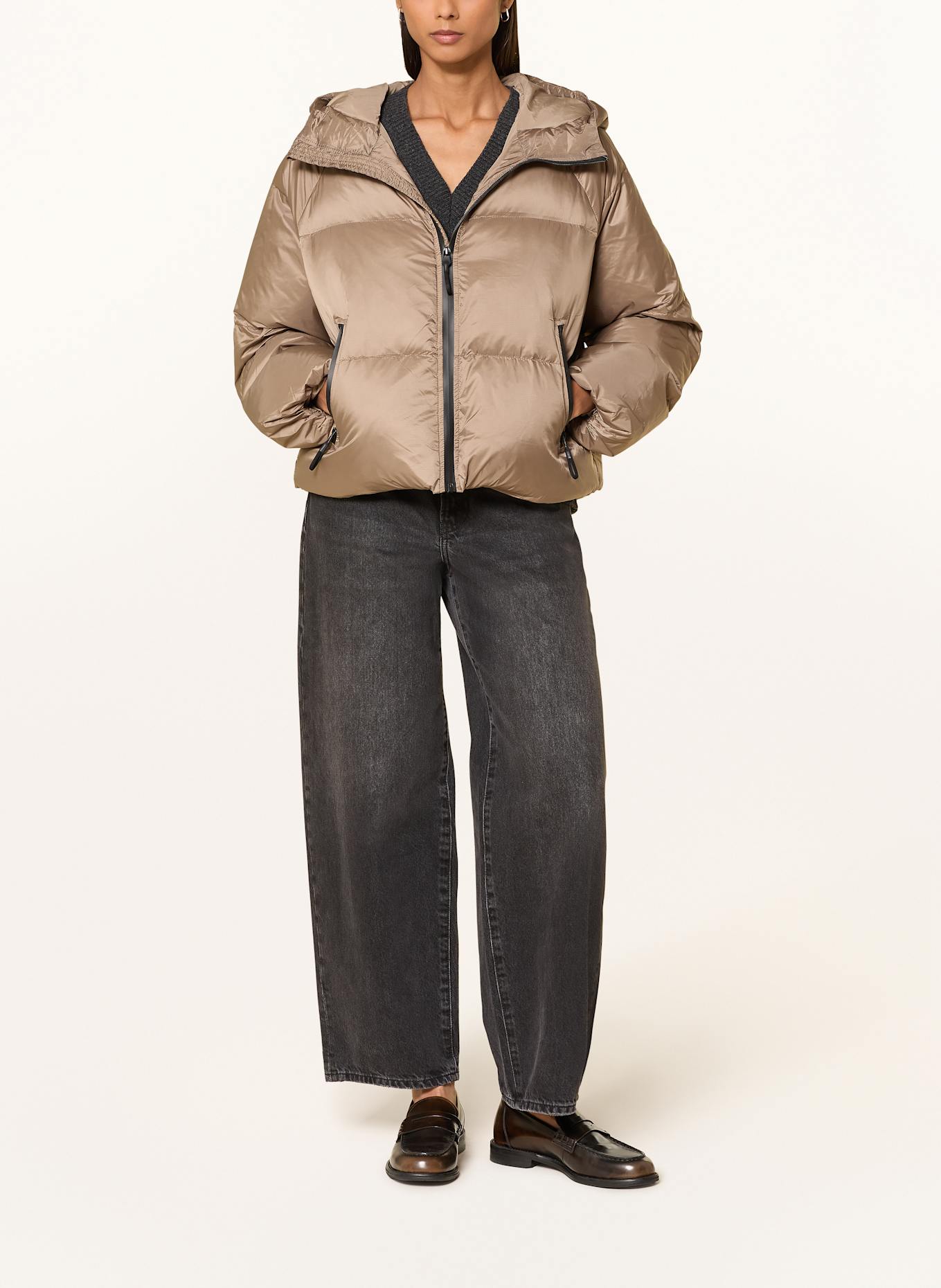 WITHBLACK Péřová bunda WBLEMMA: ČERNOŠEDÁ