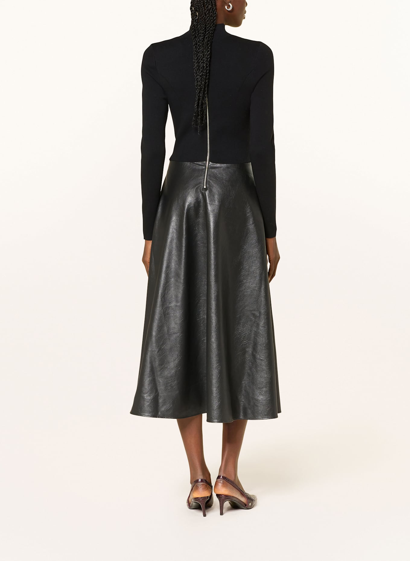 TED BAKER Kleid NOVIVA im Materialmix: SCHWARZ