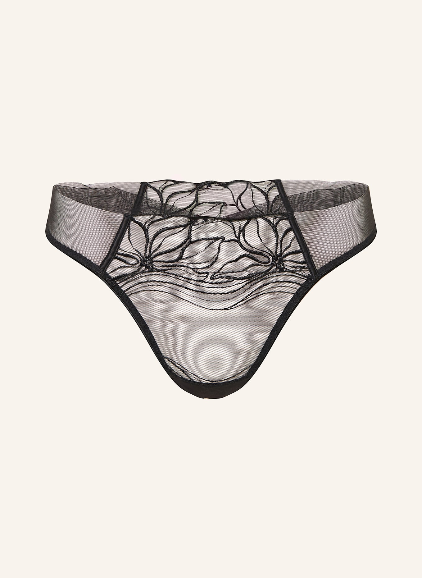 Calvin Klein String CK BLACK FLORAL LACE: SCHWARZ