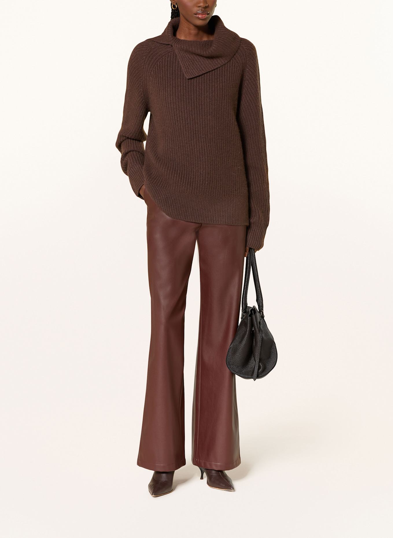 LOULOU DE SAISON Cashmere-Pullover CECIL: DUNKELBRAUN