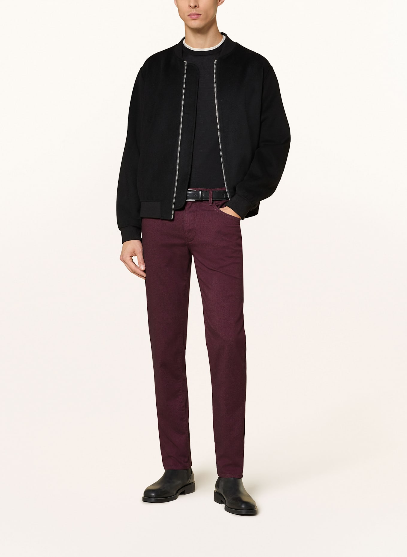 BRAX Hose CADIZ Straight Fit: DUNKELROT