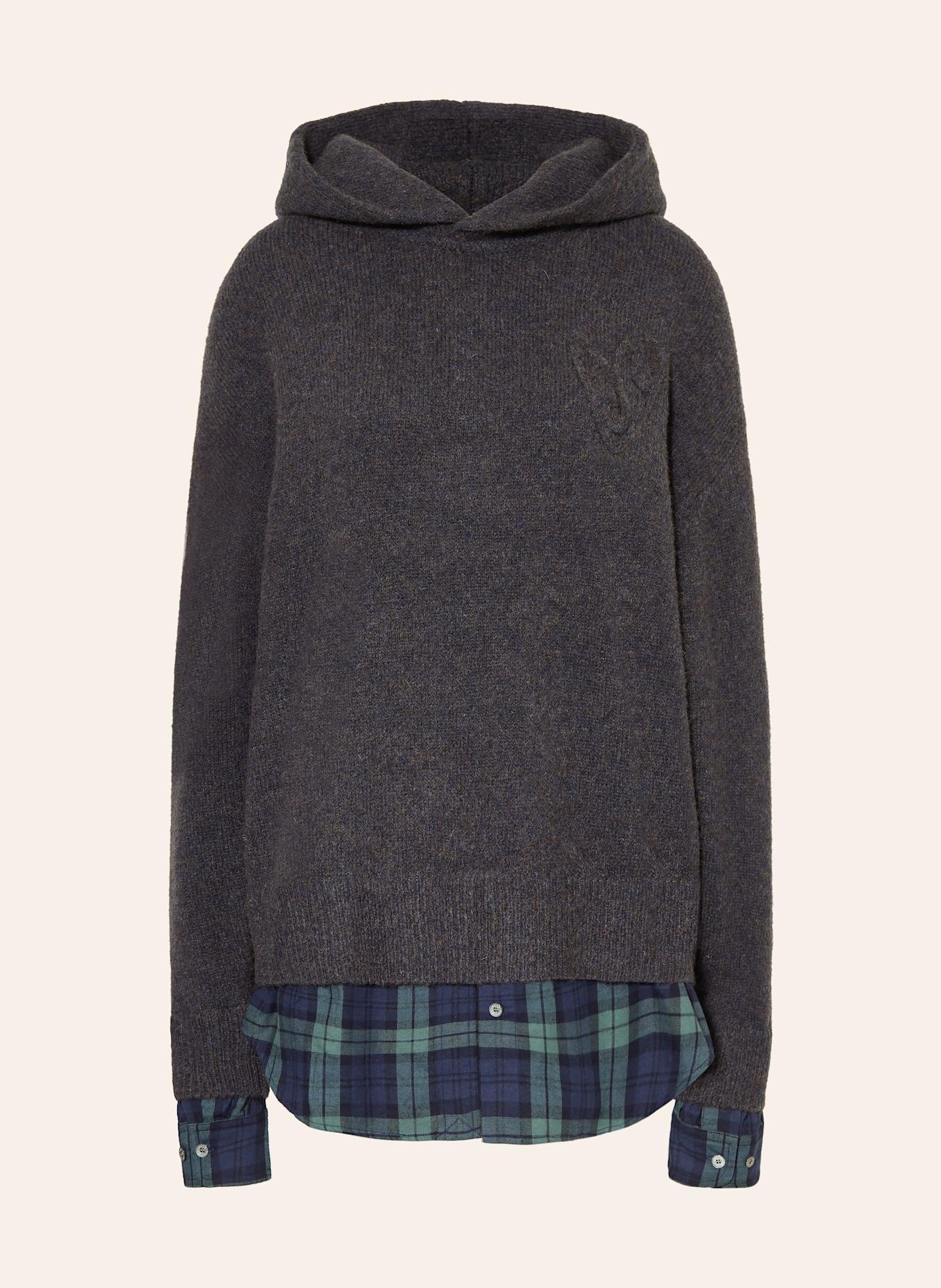 Acne Studios Pullover mit Alpaka: DUNKELGRAU / DUNKELBLAU / HELLGRÜN