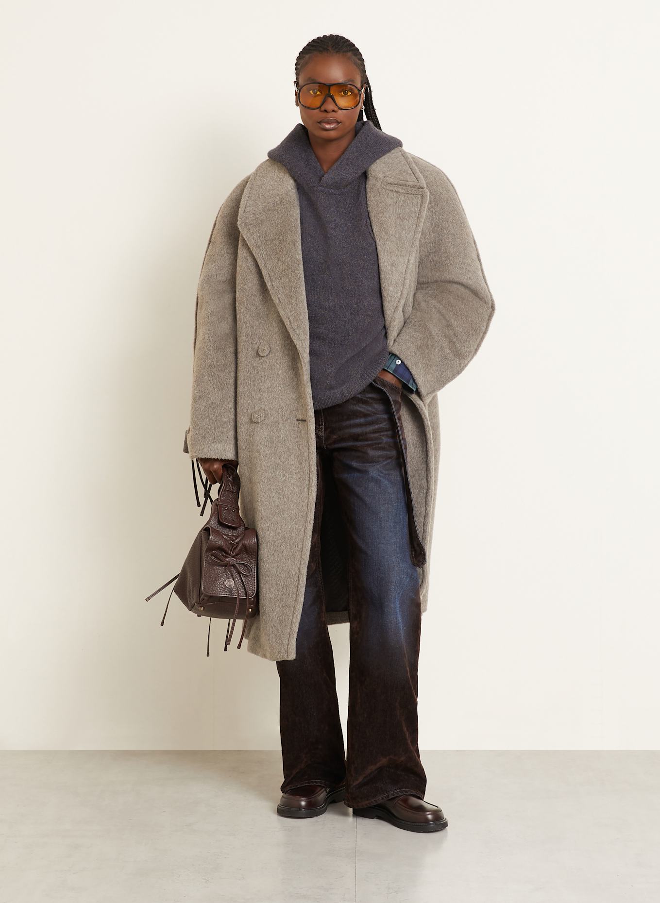 Acne Studios Pullover mit Alpaka: DUNKELGRAU / DUNKELBLAU / HELLGRÜN