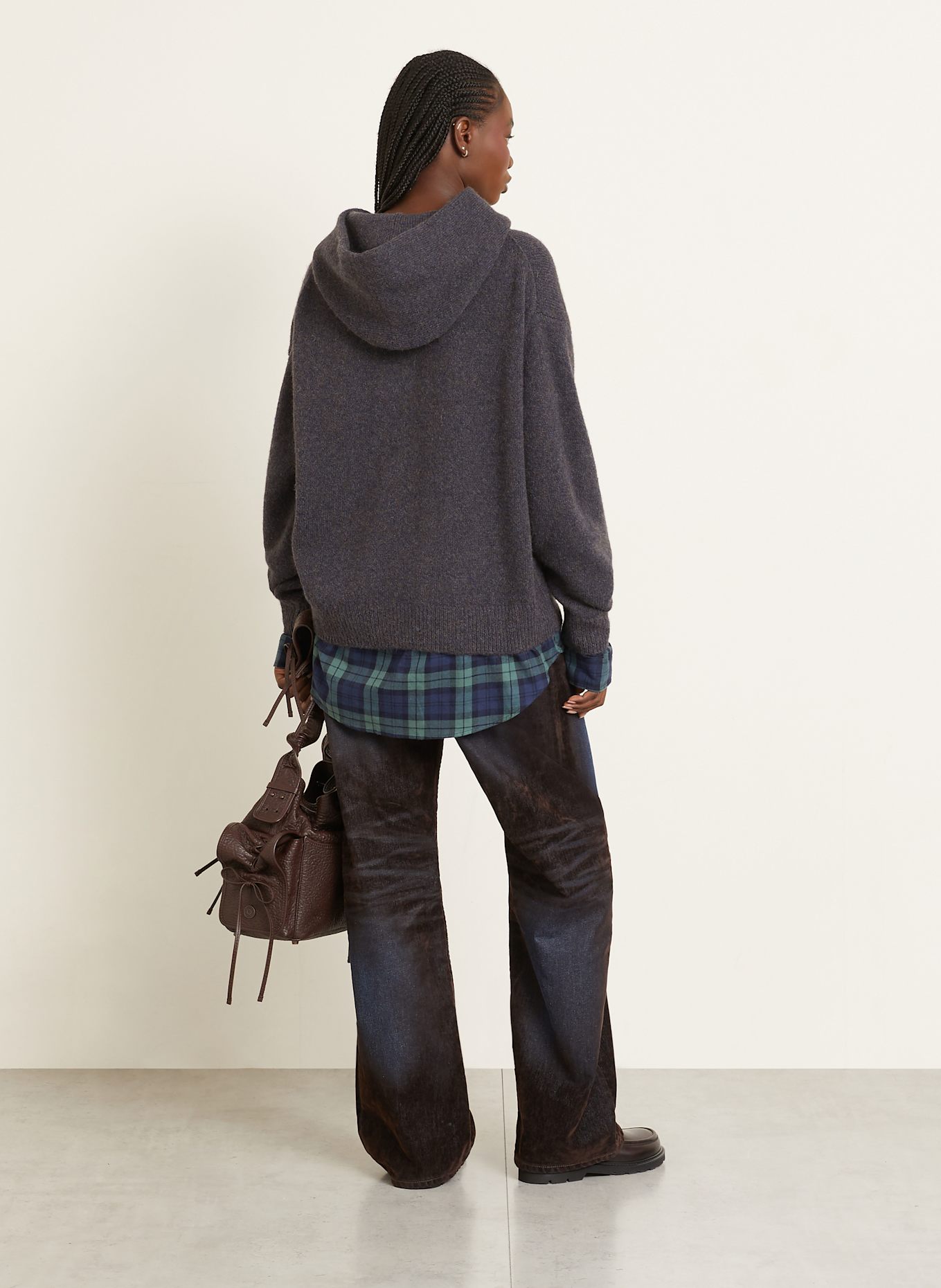 Acne Studios Pullover mit Alpaka: DUNKELGRAU / DUNKELBLAU / HELLGRÜN