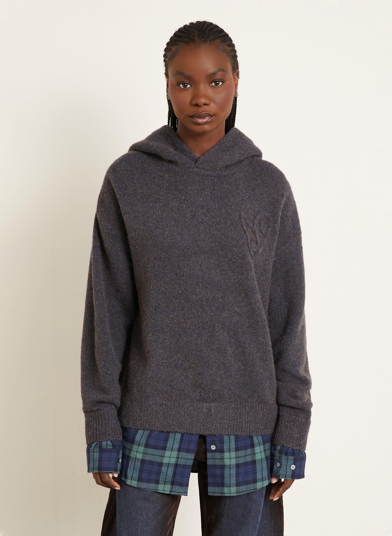 Acne Studios Pullover mit Alpaka: DUNKELGRAU / DUNKELBLAU / HELLGRÜN