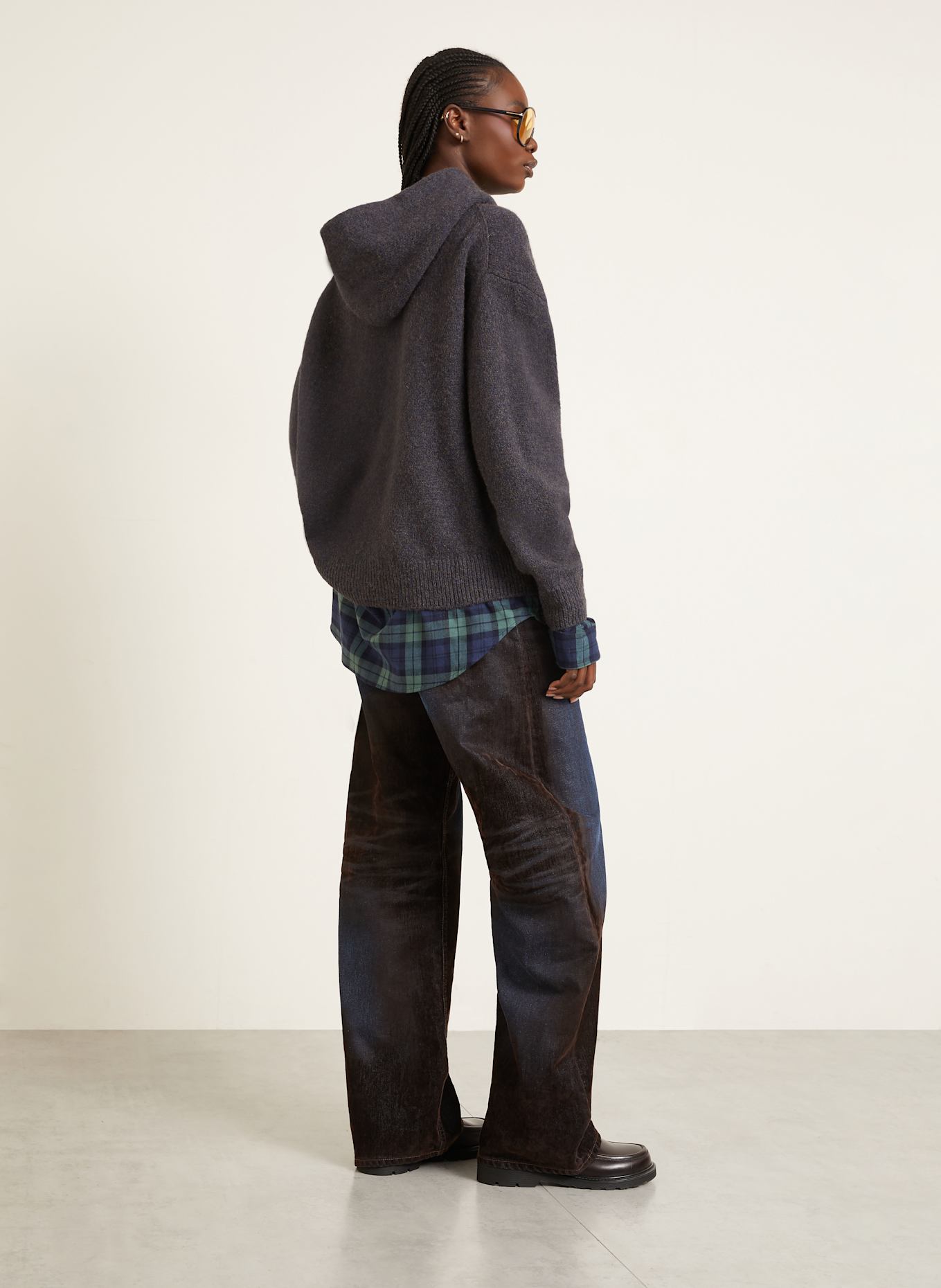 Acne Studios Pullover mit Alpaka: DUNKELGRAU / DUNKELBLAU / HELLGRÜN