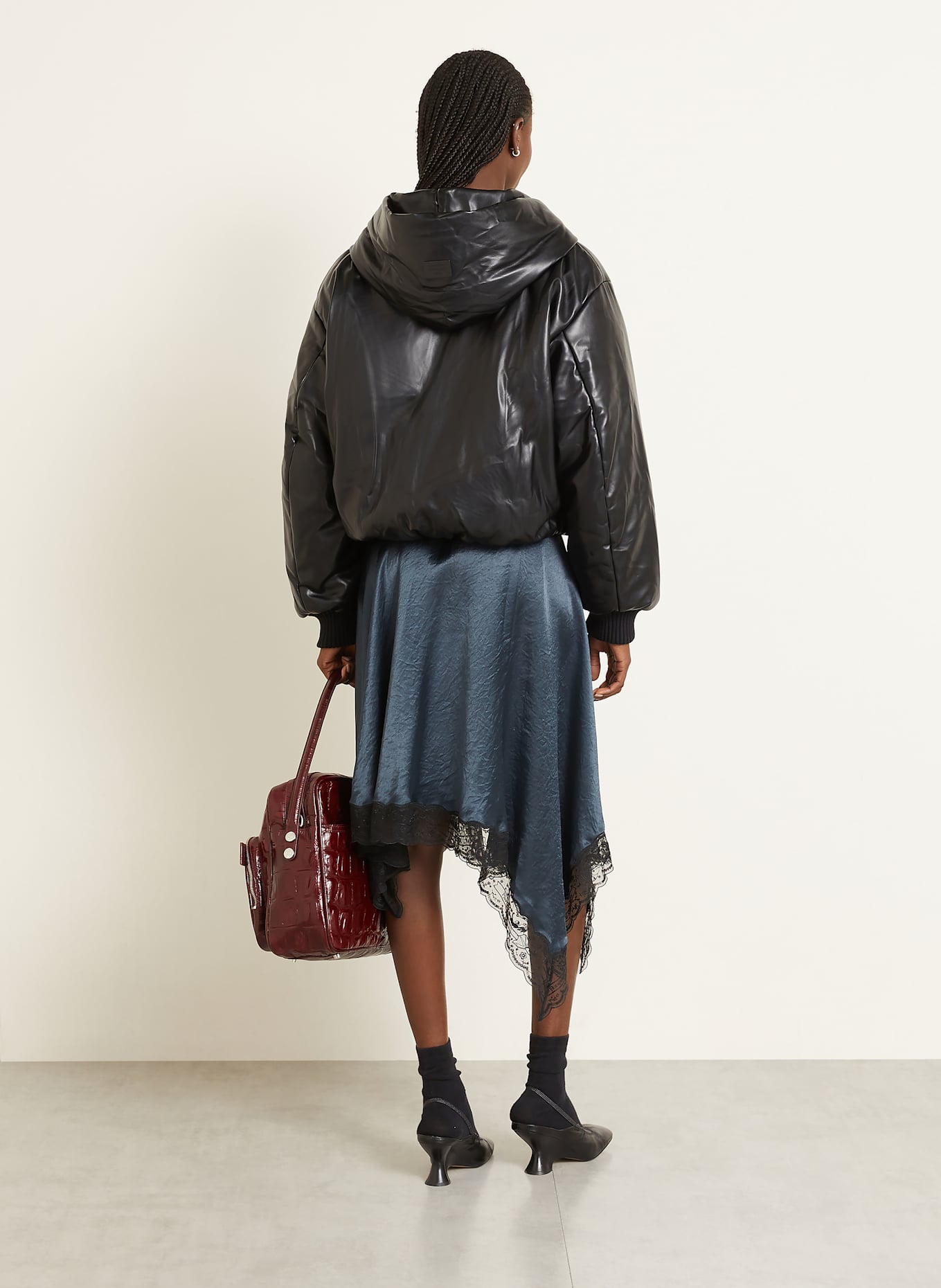 Acne Studios Blouson in Lederoptik: SCHWARZ