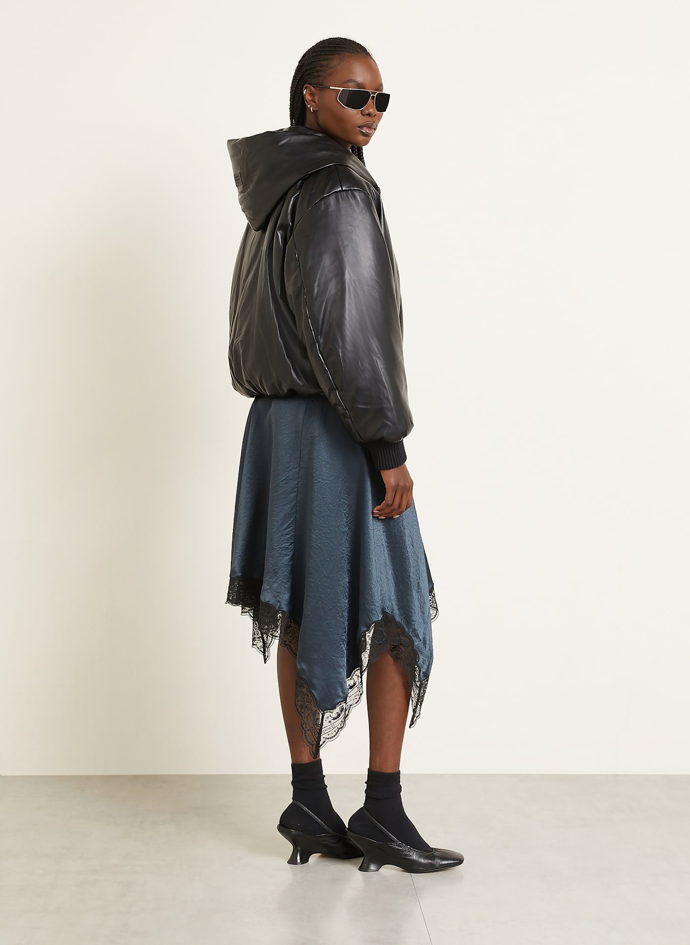 Acne Studios Blouson in Lederoptik: SCHWARZ