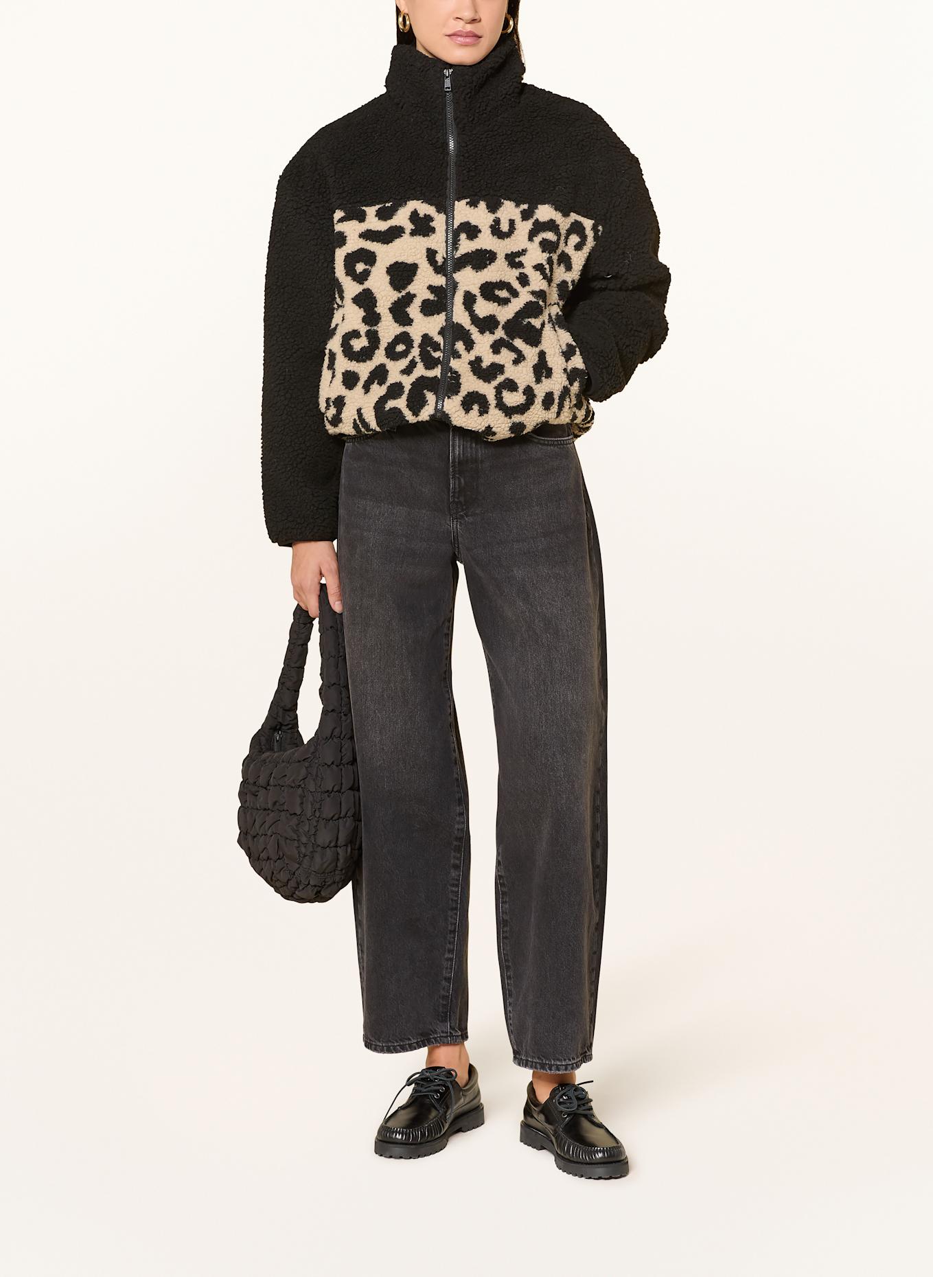 ONLY Teddyfell-Jacke: SCHWARZ / CREME