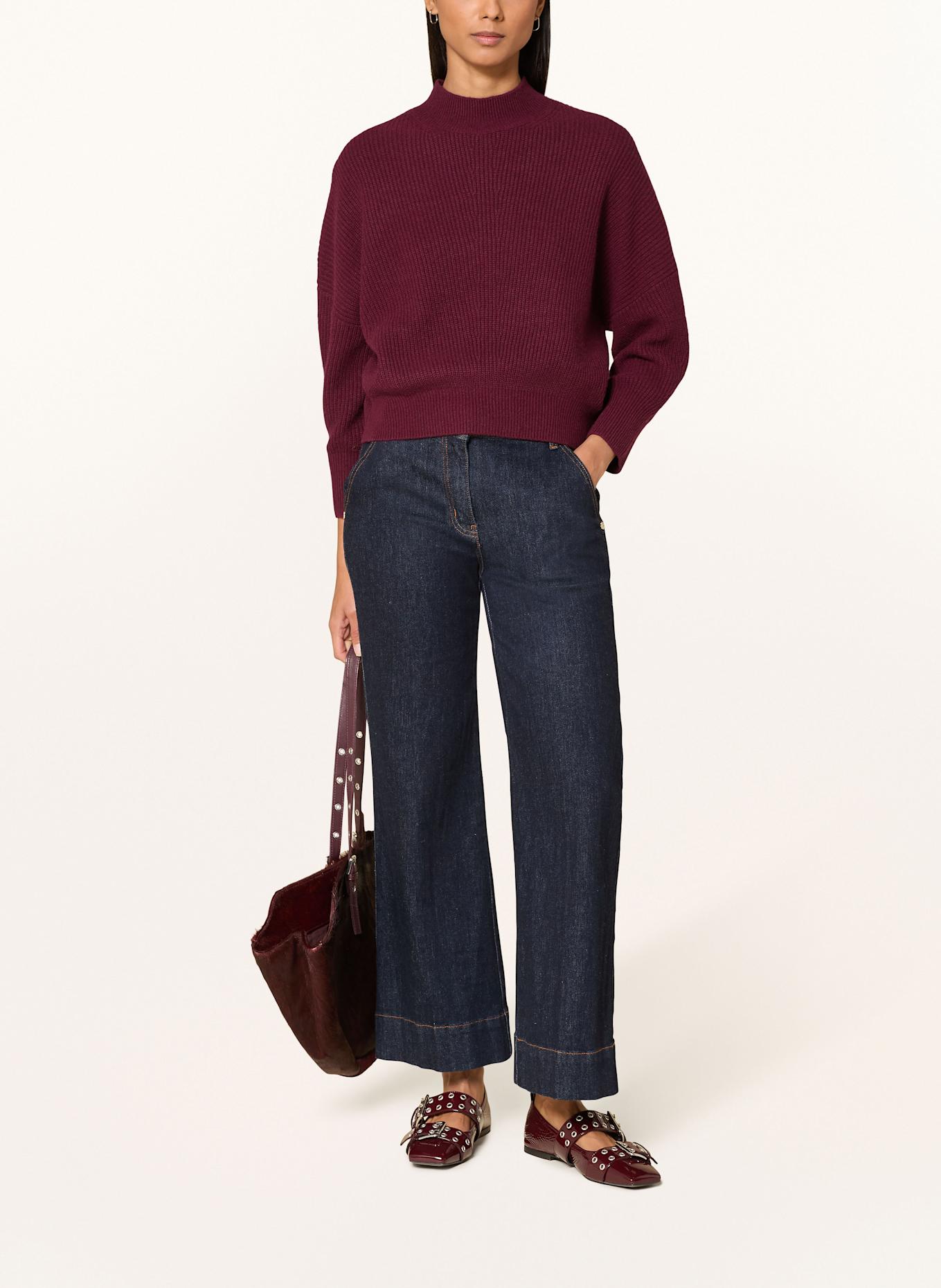 oui Pullover mit 3/4-Arm: DUNKELROT