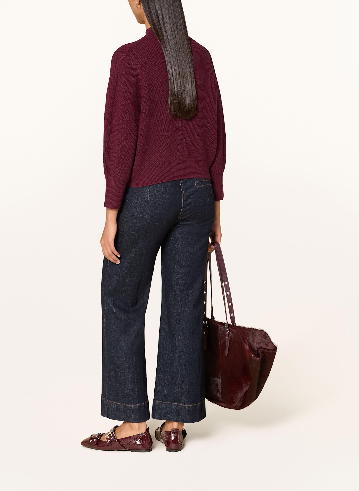 oui Pullover mit 3/4-Arm: DUNKELROT