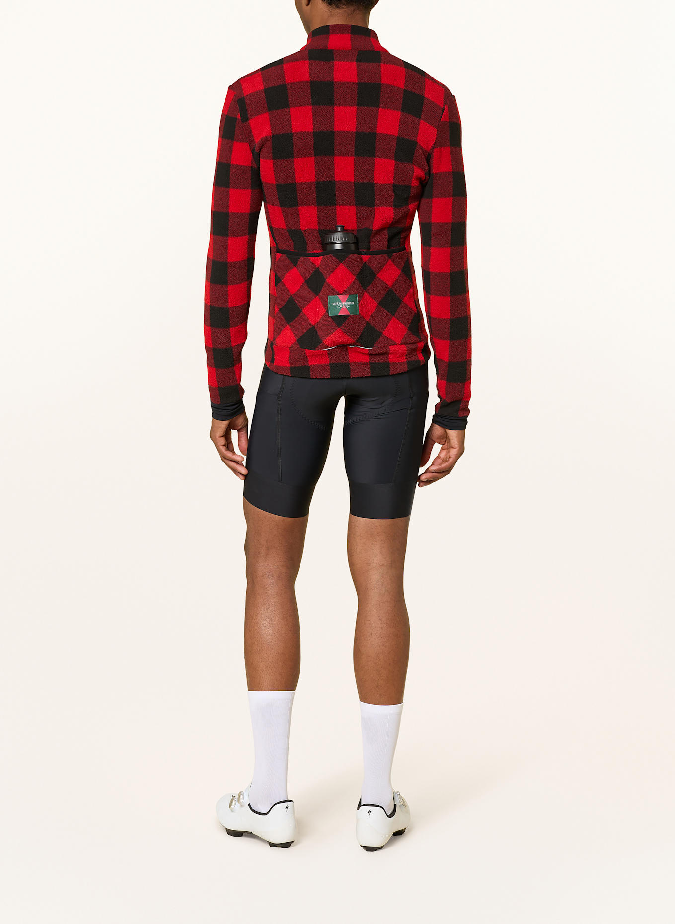 CAFÉ DU CYCLISTE Koszulka rowerowa z polaru SOLANGE: CZERWONY / CZARNY