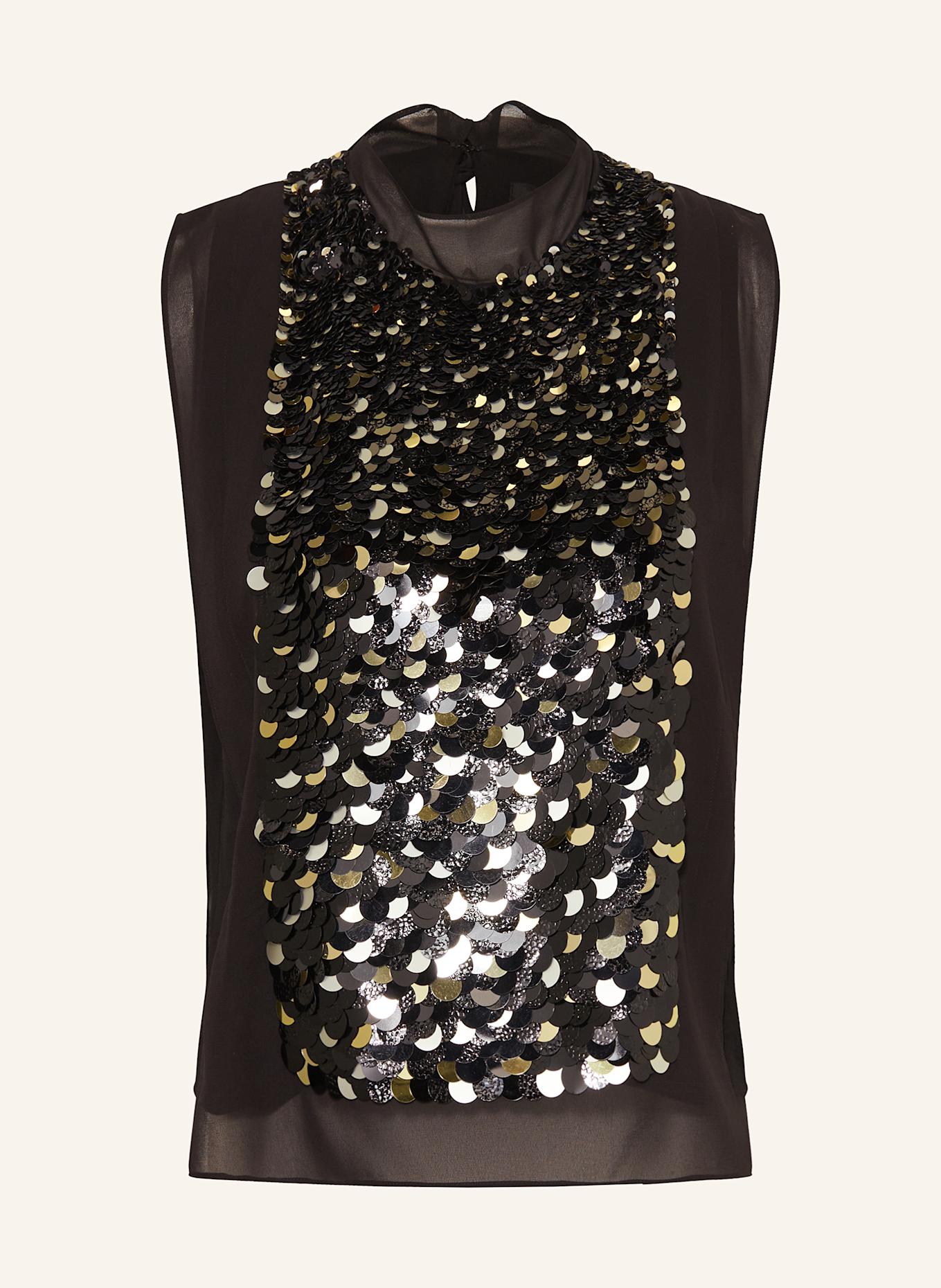 BOSS Top BALIETTE mit Pailletten: SCHWARZ