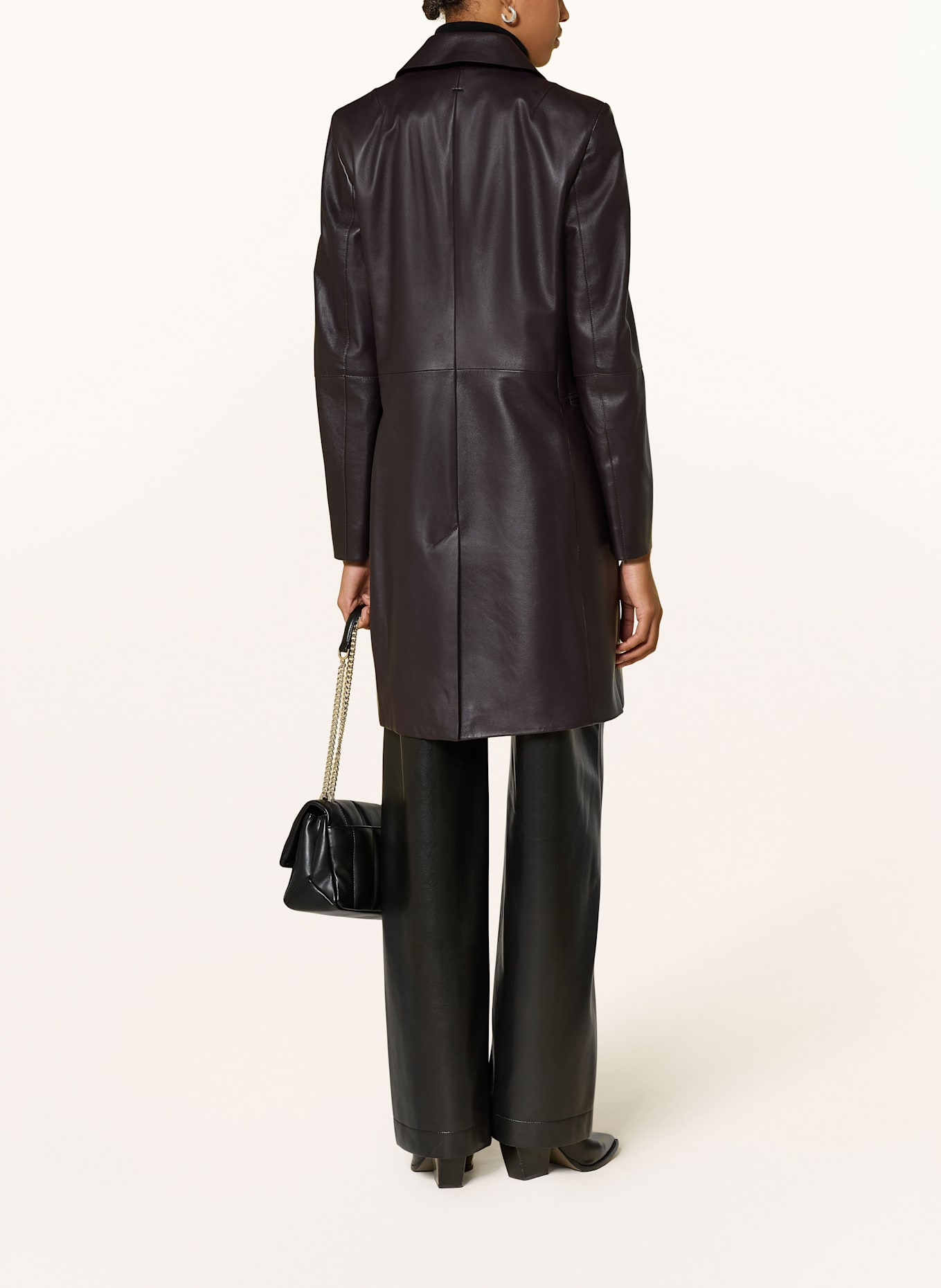 BOSS Ledermantel SONNET: DUNKELLILA