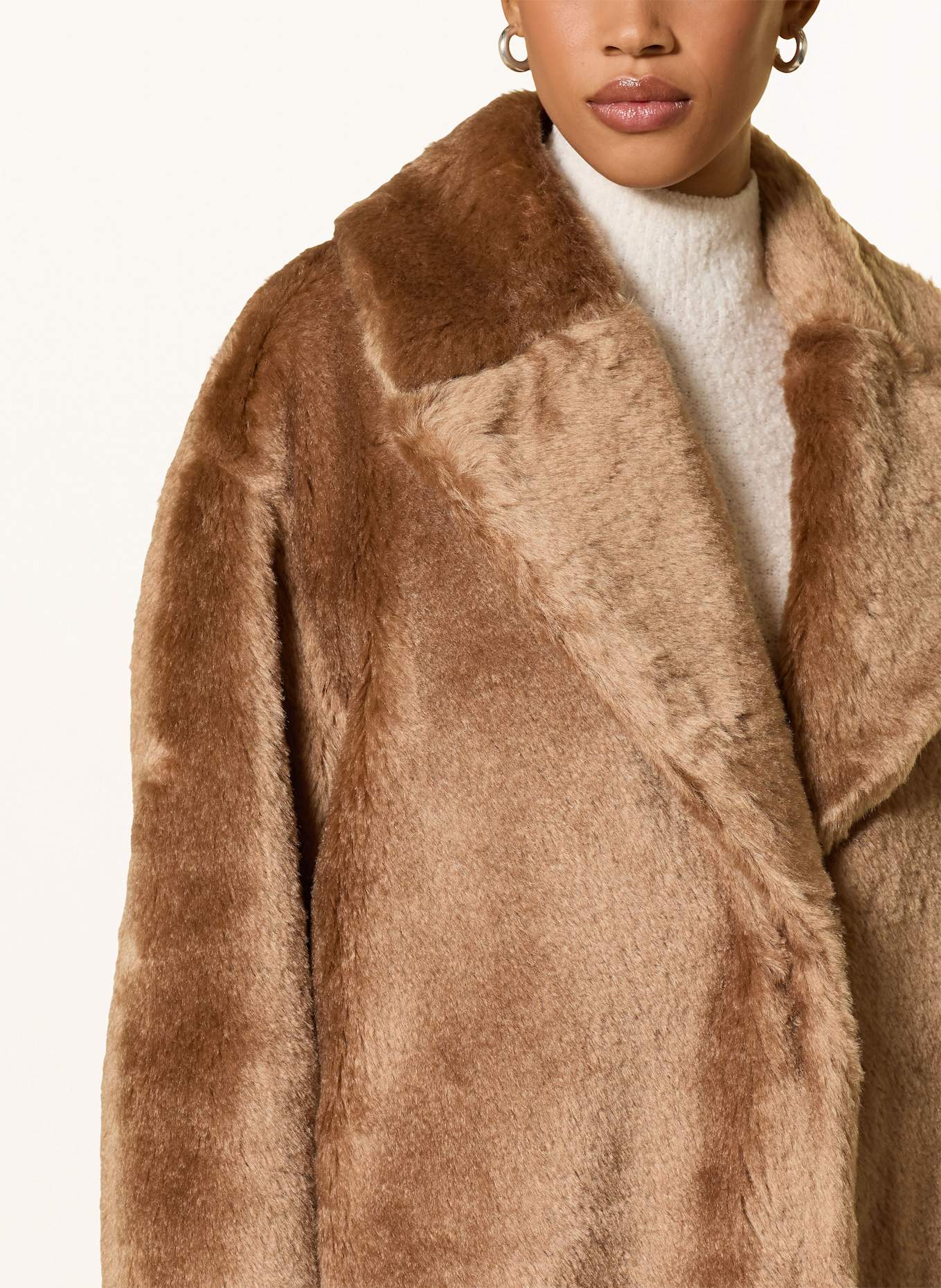 BOSS Mantel CAPONY mit Mohair: HELLBRAUN