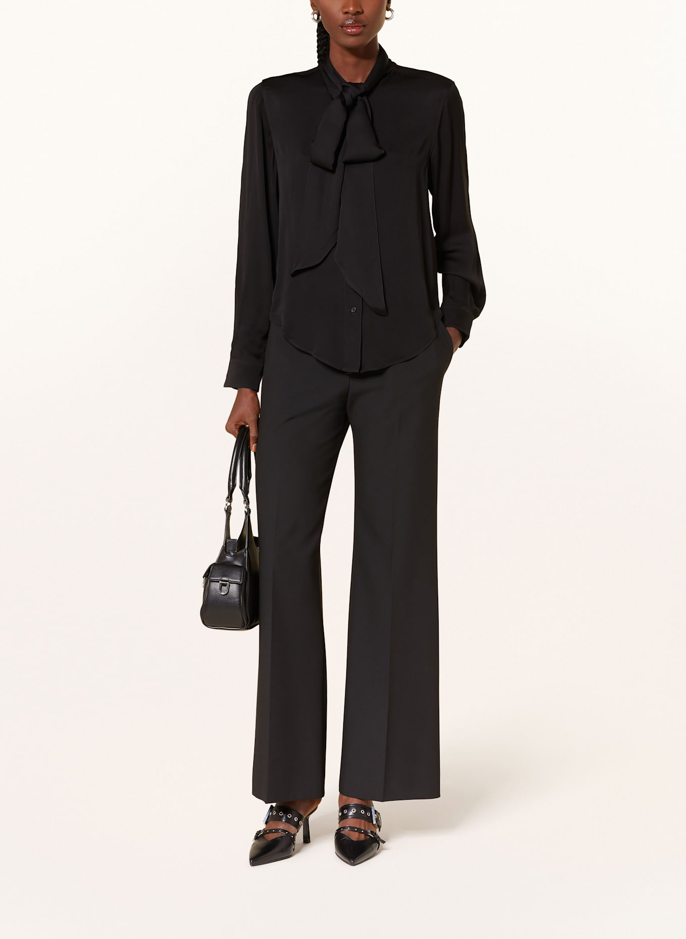 HUGO Bluse EKARMA mit abnehmbarer Schluppe: SCHWARZ