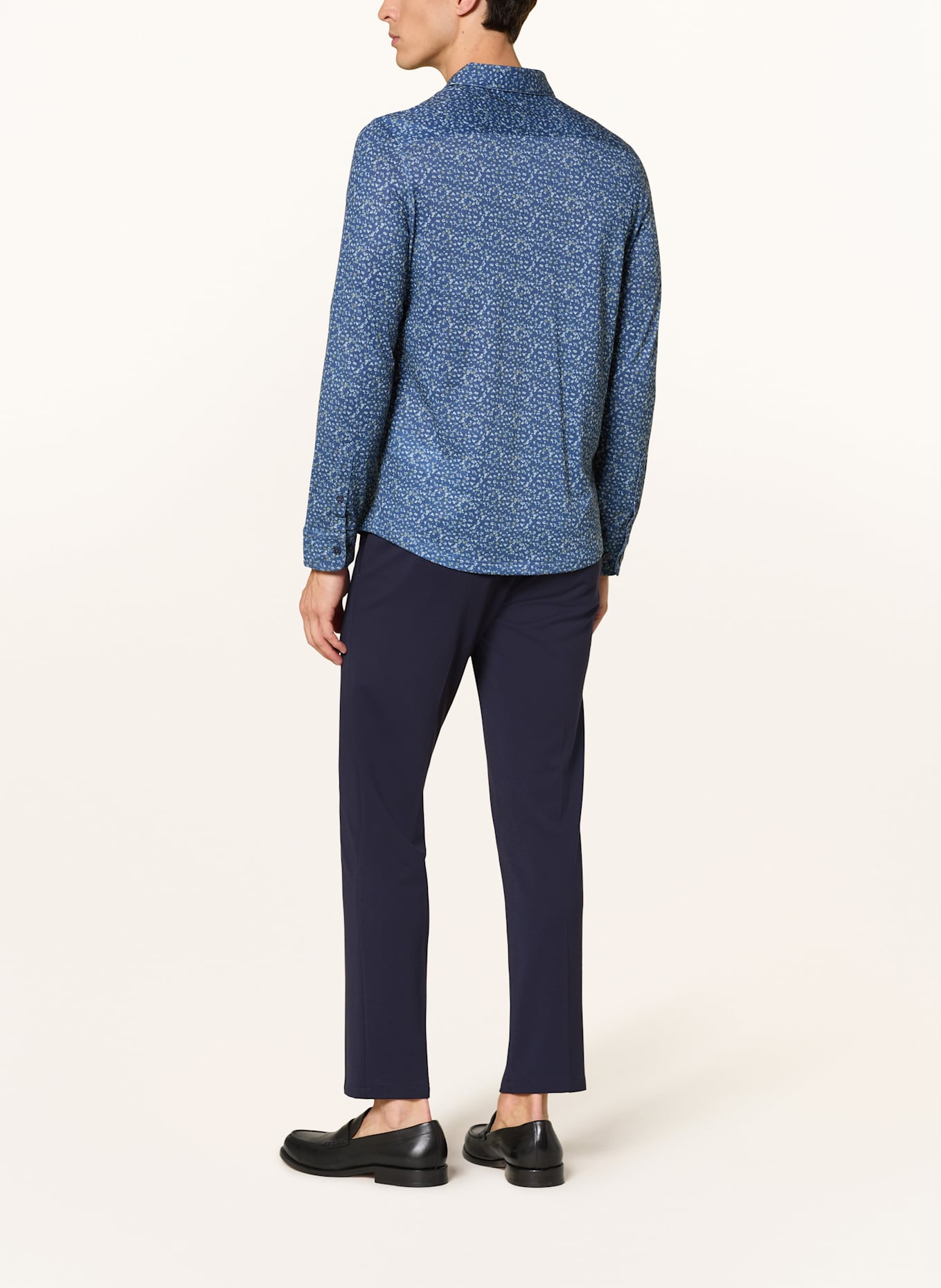 RAGMAN Jerseyhemd Modern Fit: DUNKELBLAU / WEISS / GELB