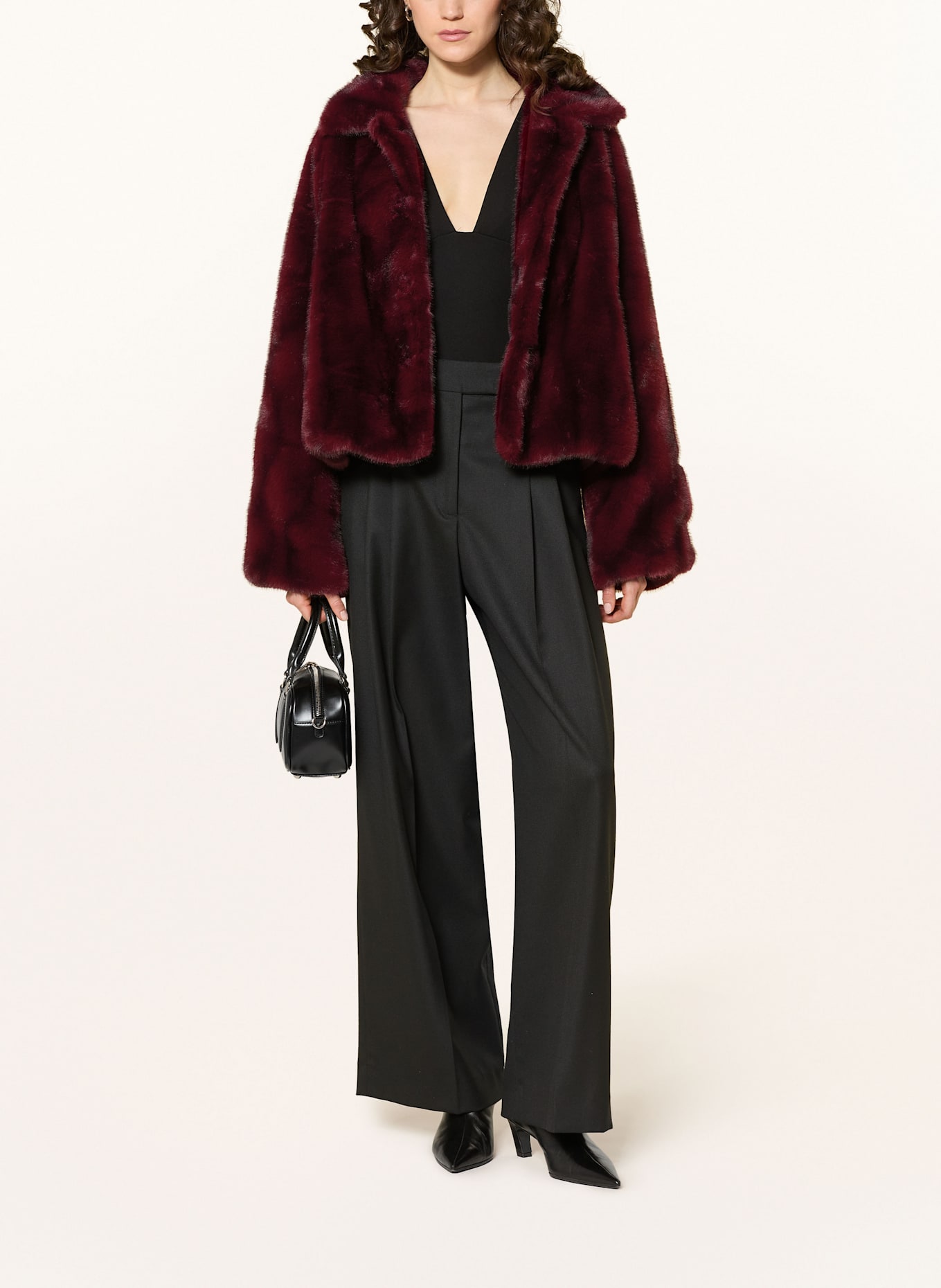 MEOTINE Kunstfell-Jacke KELLY: DUNKELROT