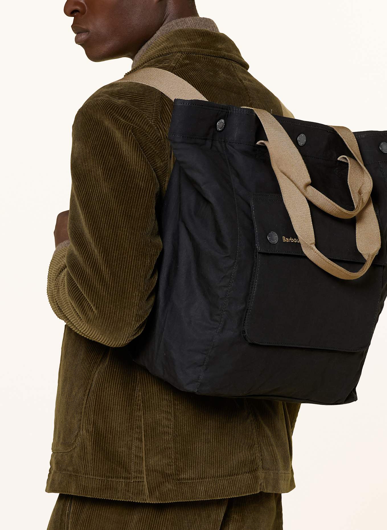 Barbour 3-in-1-Rucksack: SCHWARZ / BEIGE