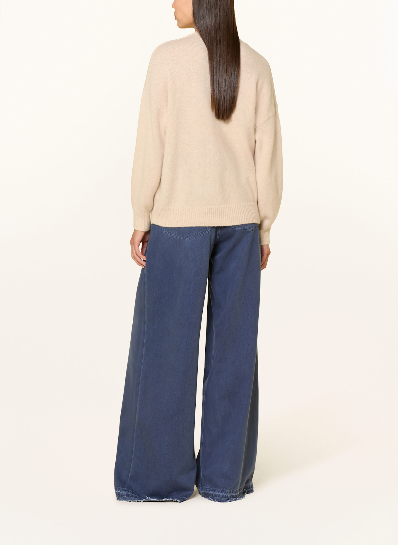 BOSS Pullover mit Alpaka: BEIGE