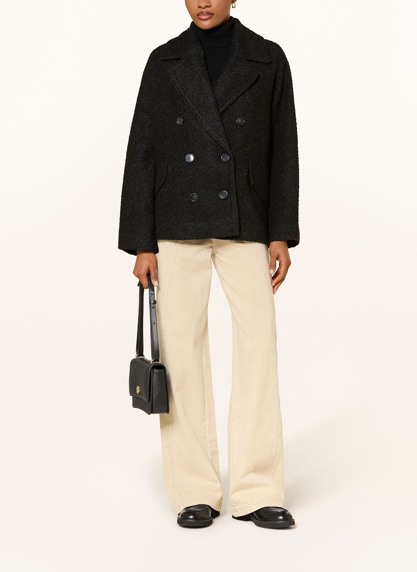 BOSS Cabanjacke CABANI aus Bouclé: SCHWARZ