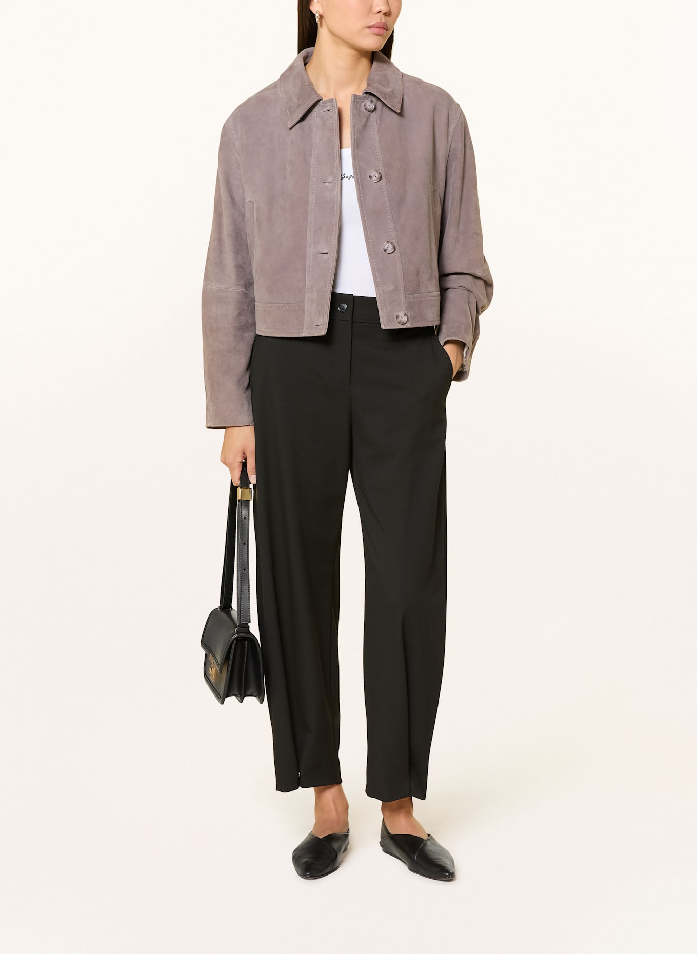 BOSS Lederjacke SADELA: LILA