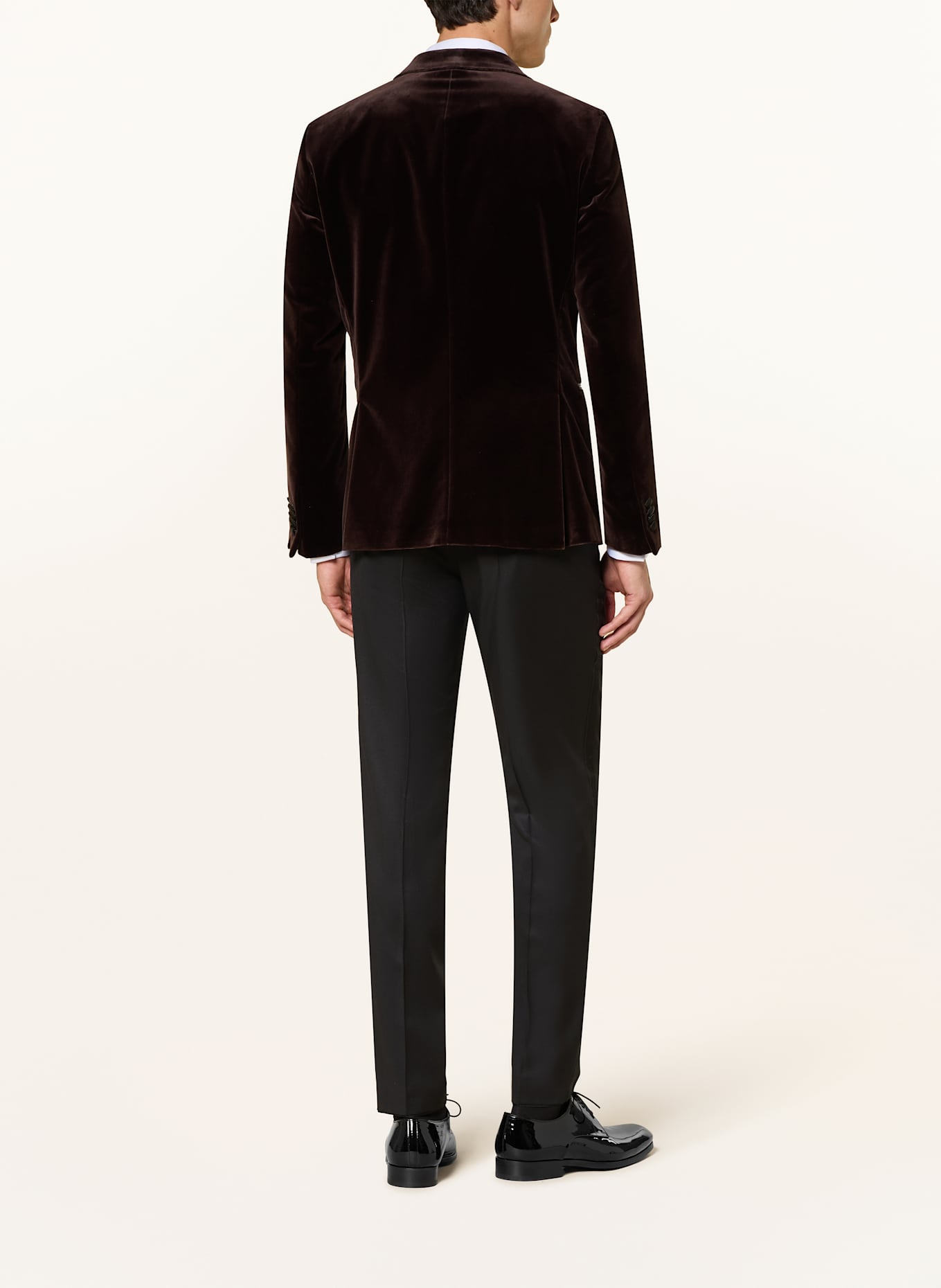 BOSS Smoking-Sakko H-HUTSON-TUX-254 Slim Fit aus Samt: DUNKELBRAUN