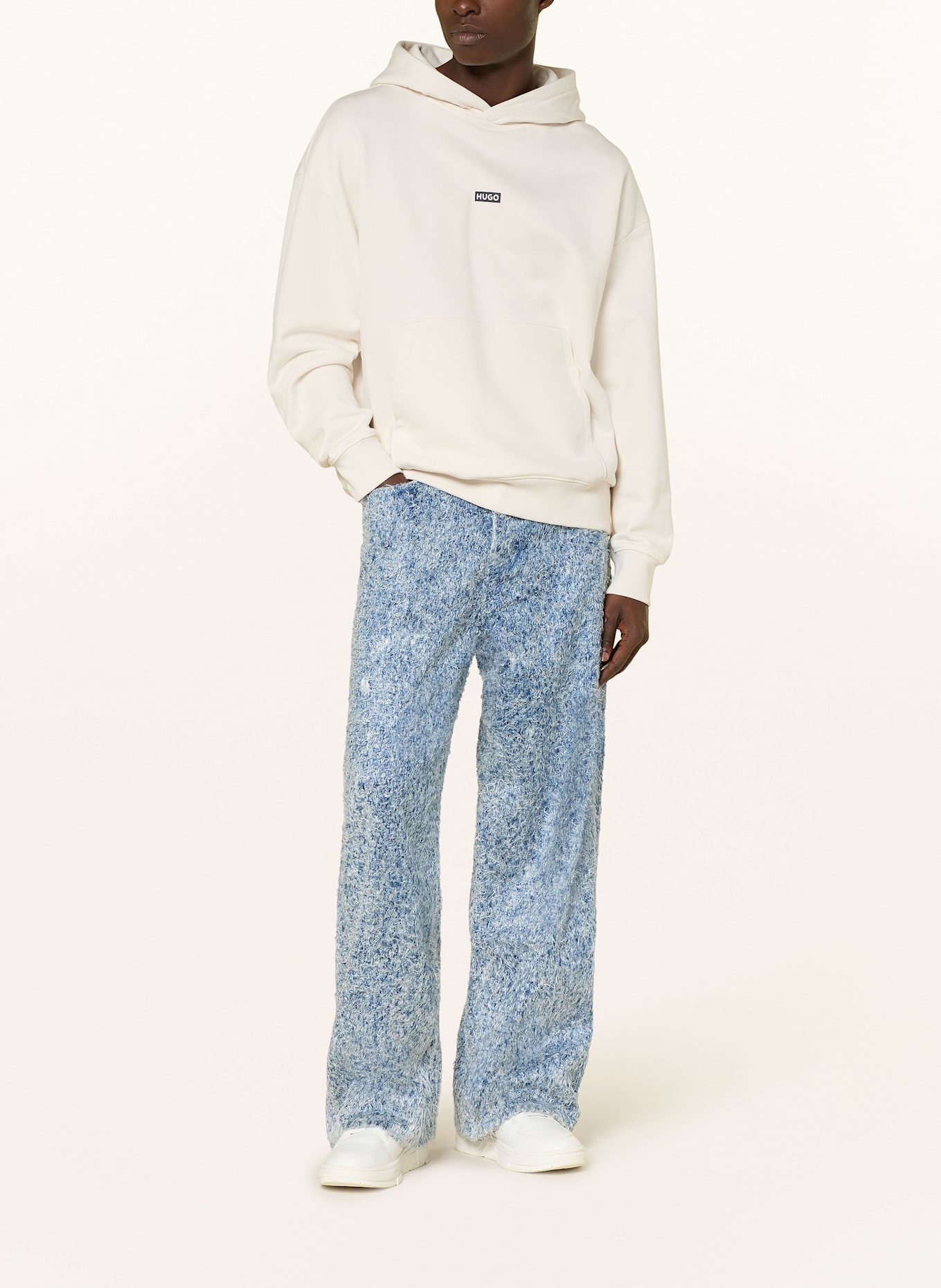 HUGO Jeans MASON Loose Baggy Fit: HELLBLAU / WEISS