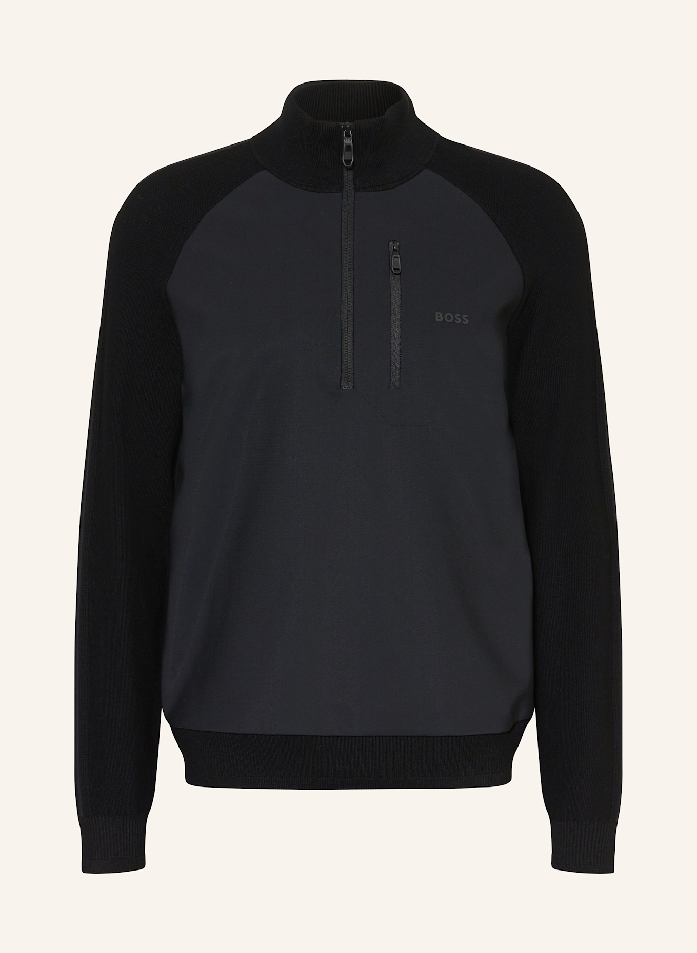 BOSS Troyer CIVIC im Materialmix: SCHWARZ