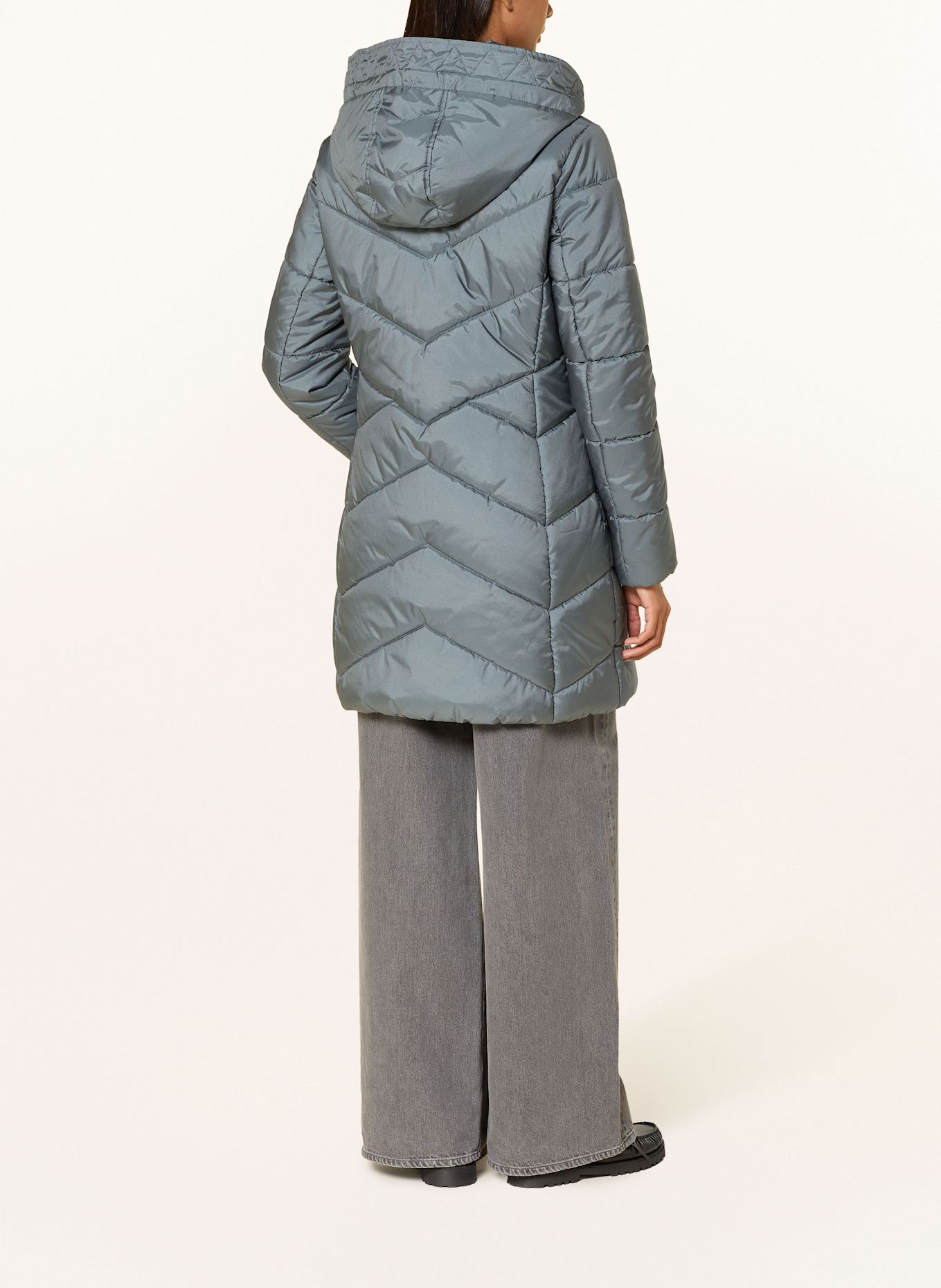 Betty Barclay Steppmantel mit Kunstfell: PETROL