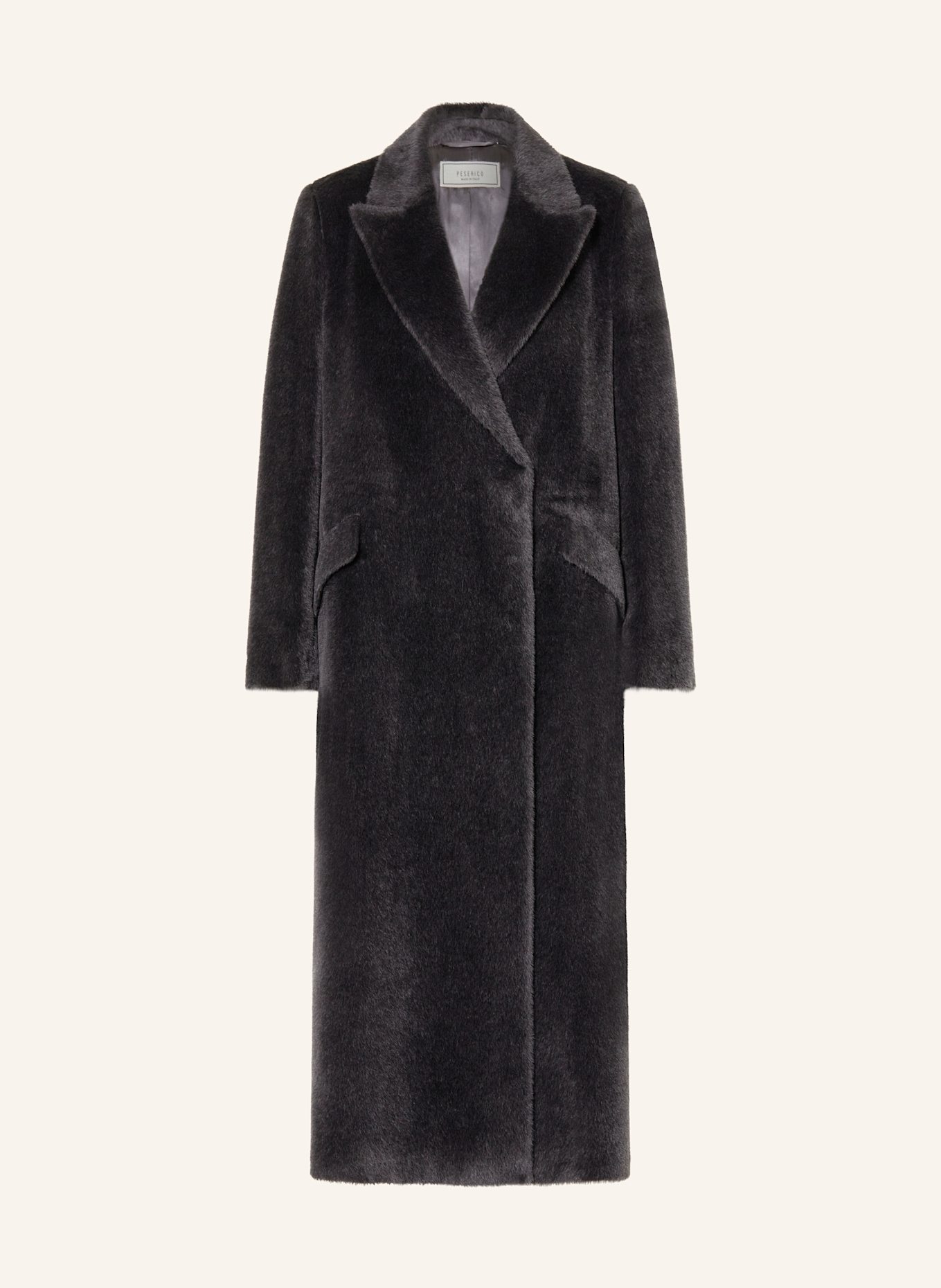PESERICO Alpaka-Mantel: DUNKELGRAU