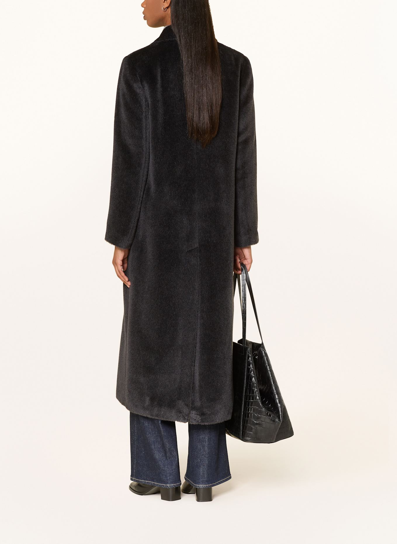 PESERICO Alpaka-Mantel: DUNKELGRAU