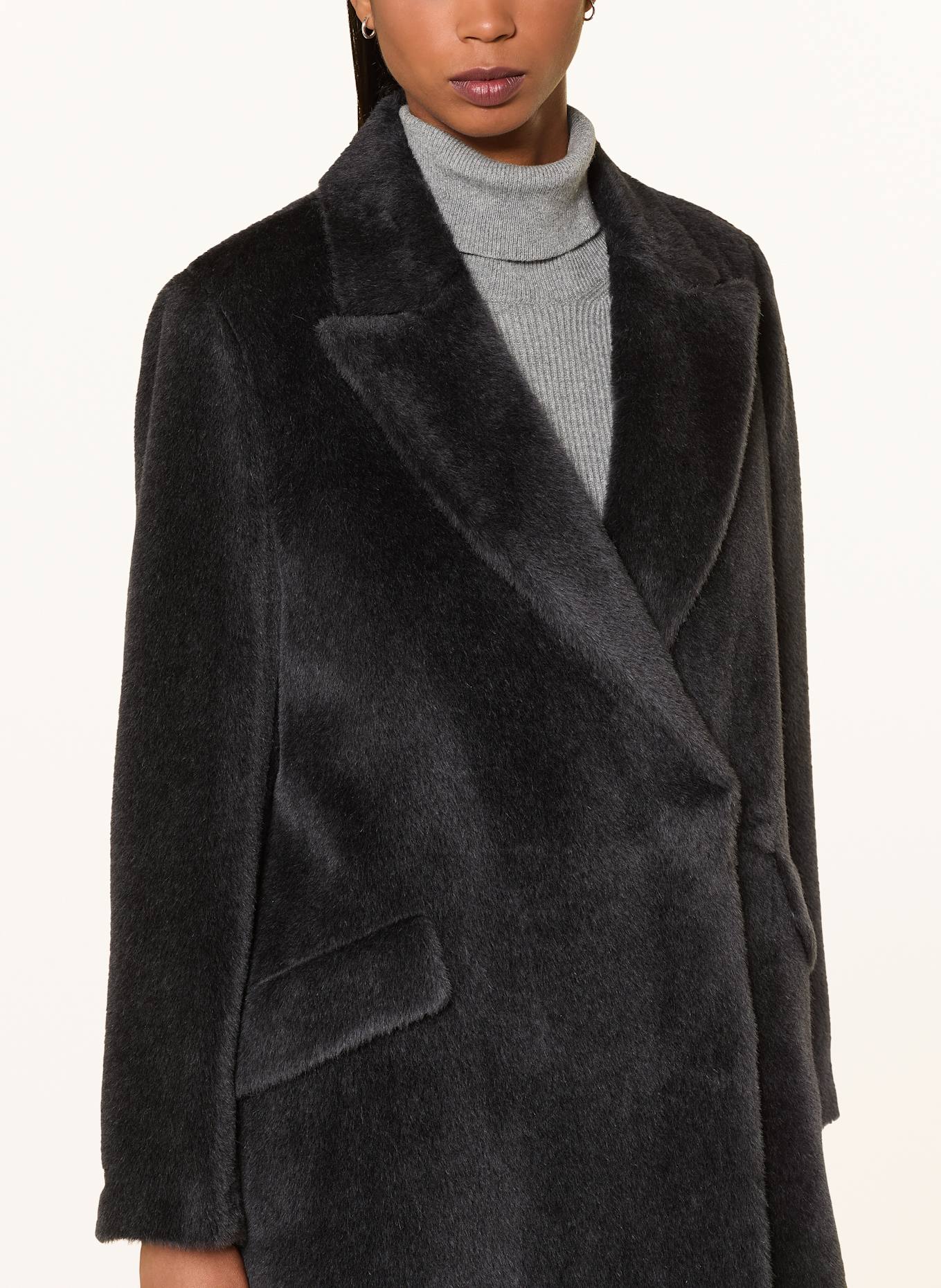 PESERICO Alpaka-Mantel: DUNKELGRAU
