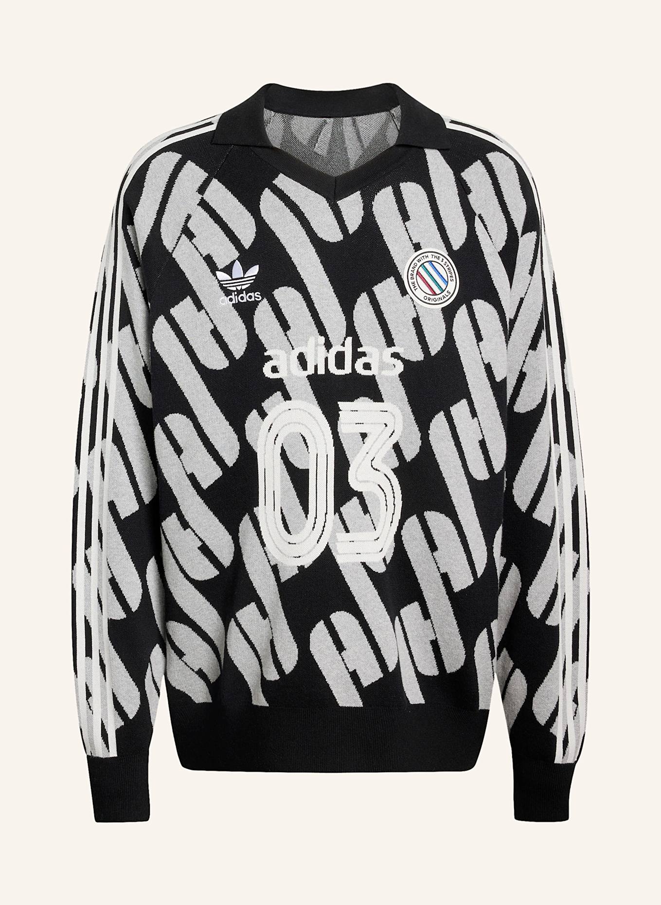 adidas Originals Knitted polo shirt ADICOLOR BLOKECORE UNISEX: BLACK / LIGHT GRAY / WHITE