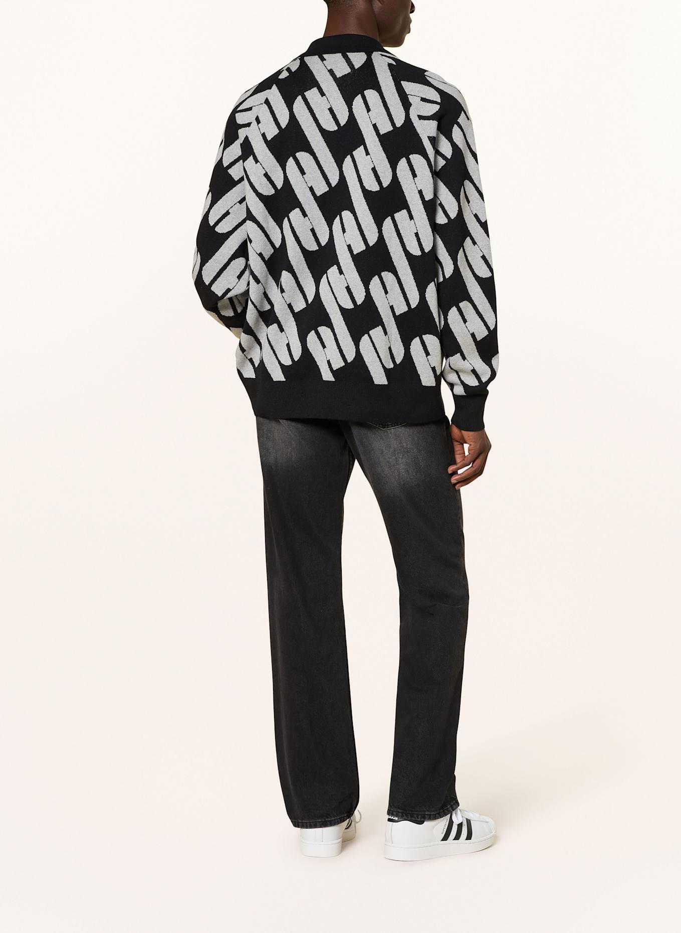 adidas Originals Knitted polo shirt ADICOLOR BLOKECORE UNISEX: BLACK / LIGHT GRAY / WHITE