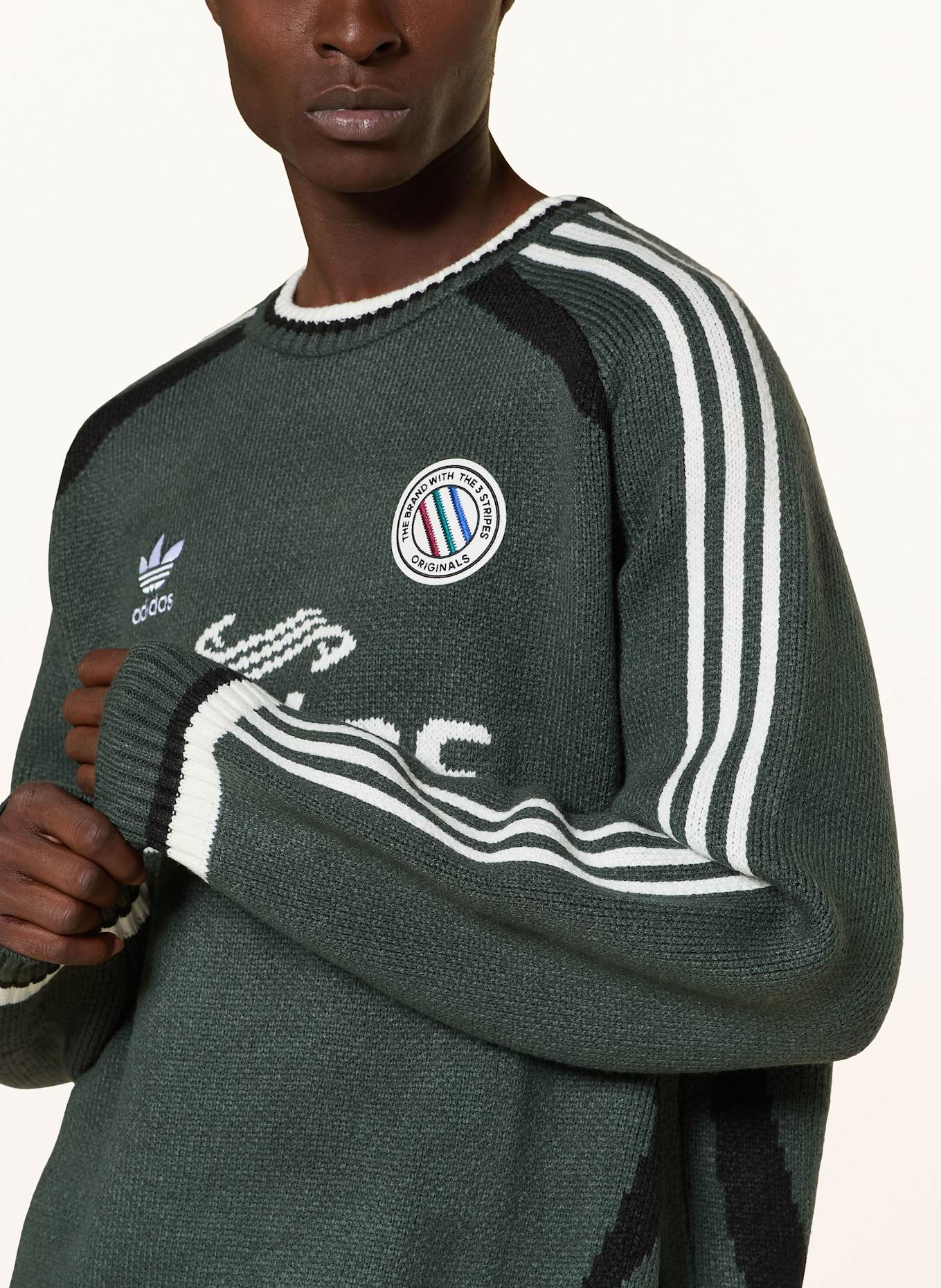 adidas Originals Trui ADICOLOR BLOKECORE: DONKERGROEN / ZWART / WIT