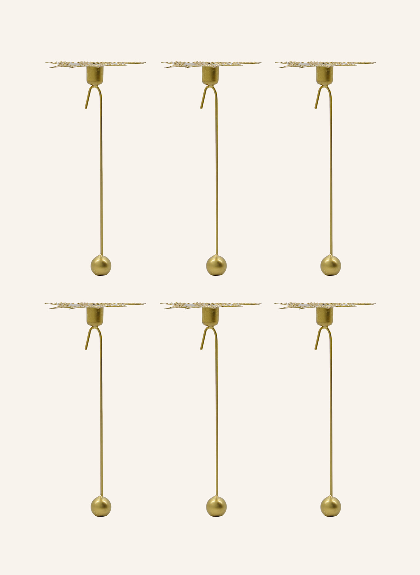 house doctor 6er-Set Kerzenhalter HDLEAVES: GOLD