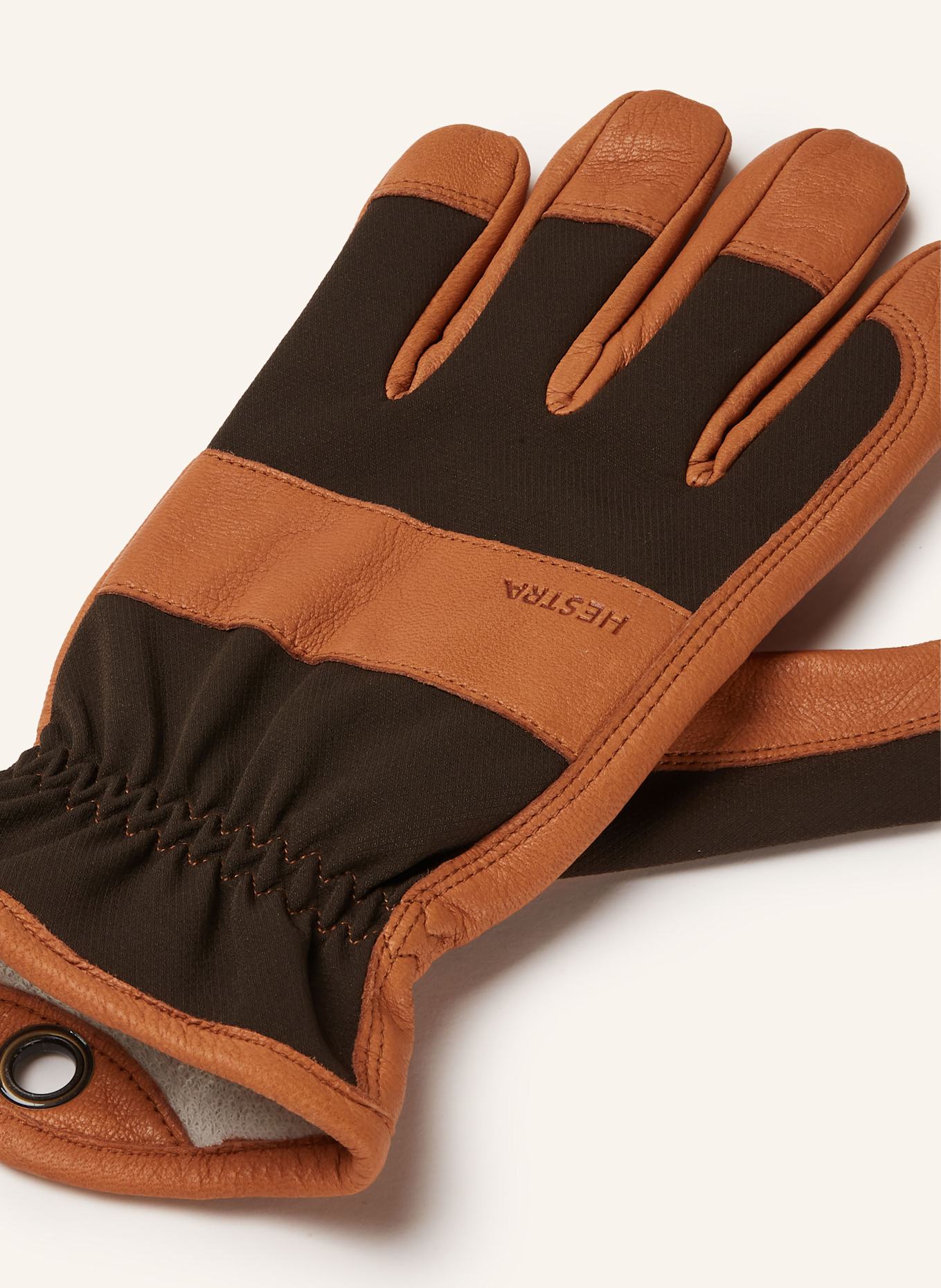 HESTRA Lederhandschuhe GNEIS: BRAUN / SCHWARZ