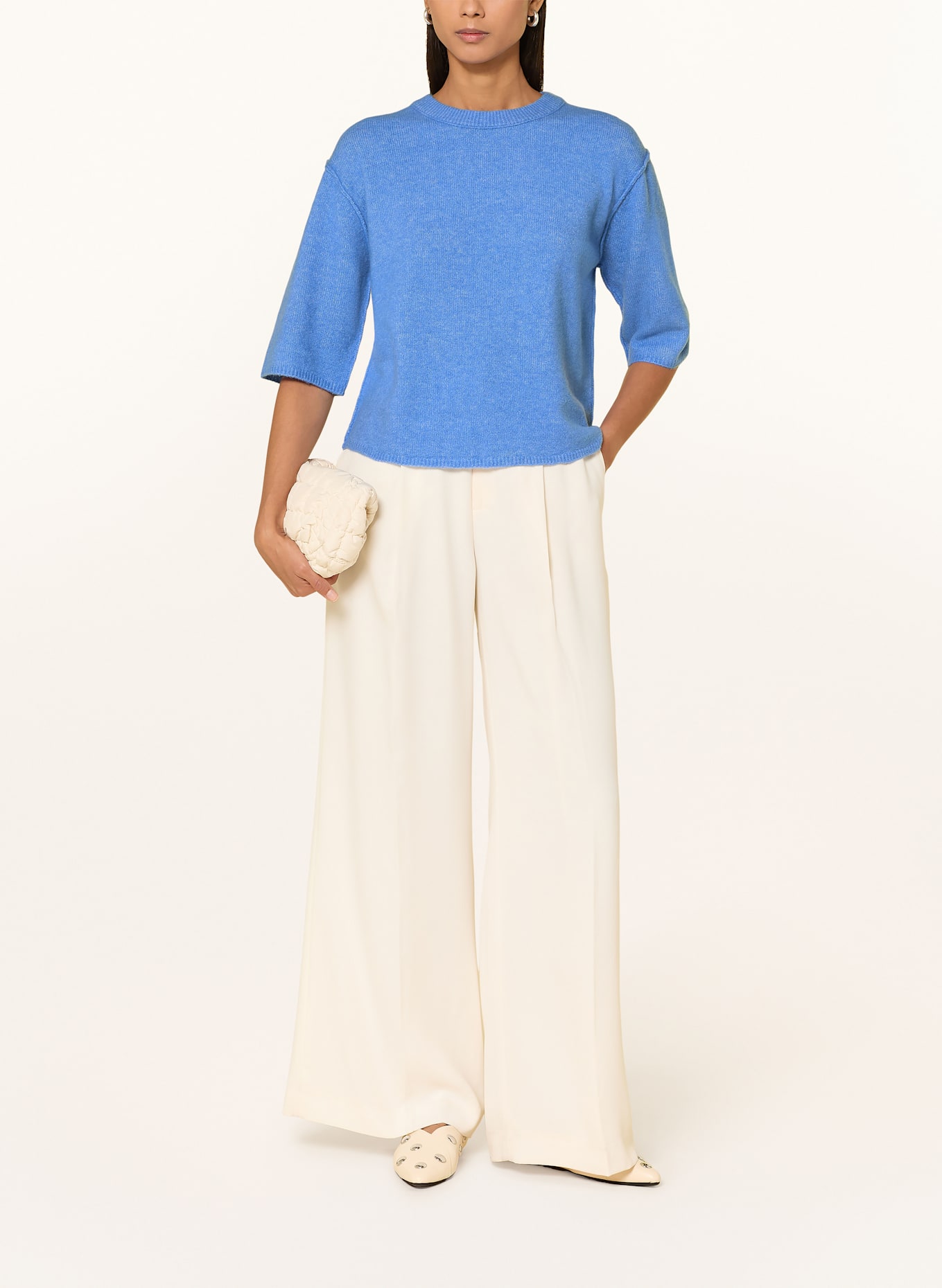 oui Pullover mit 3/4-Arm: BLAU