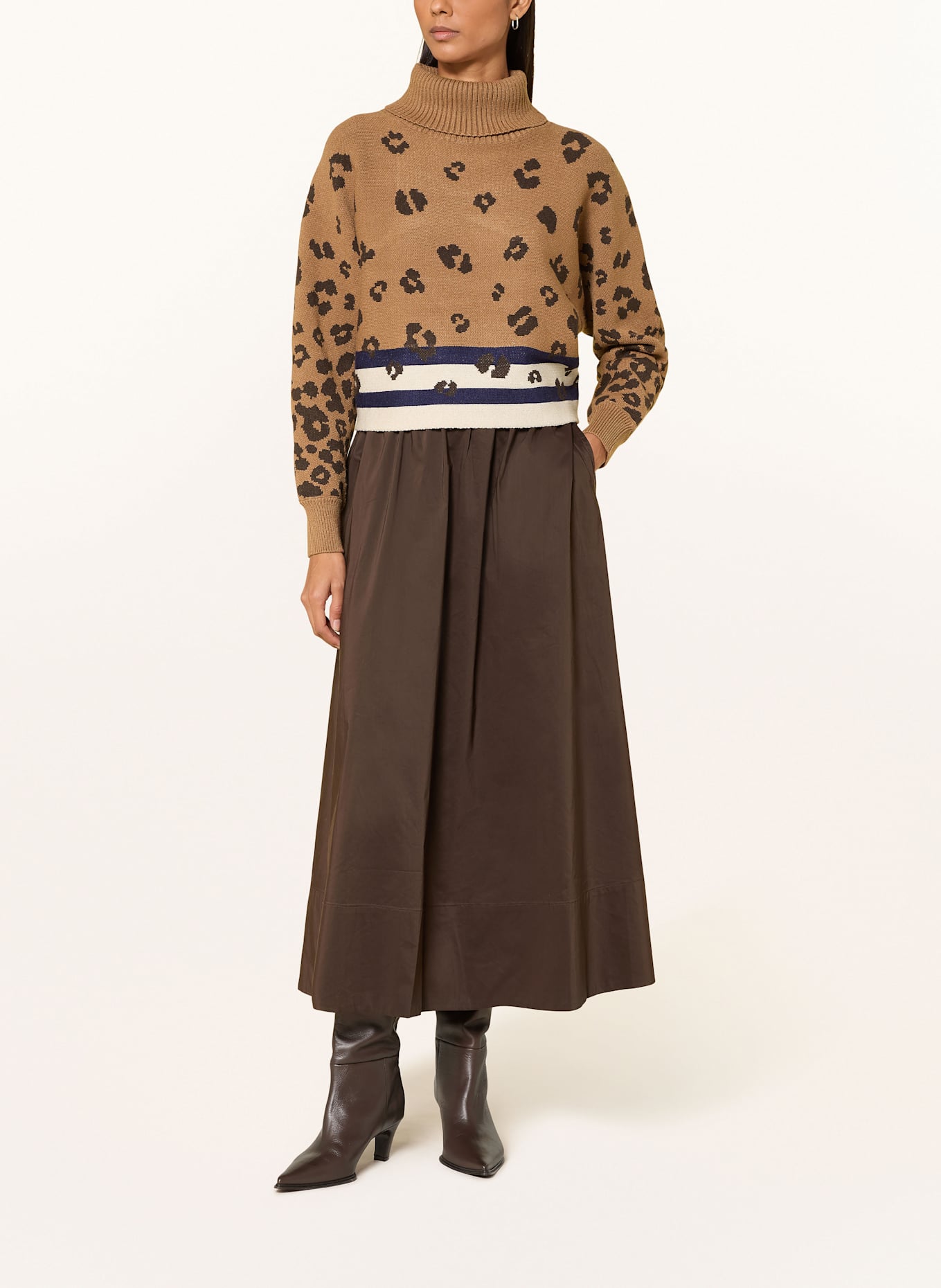 oui Pullover: CAMEL / DUNKELBRAUN / DUNKELBLAU