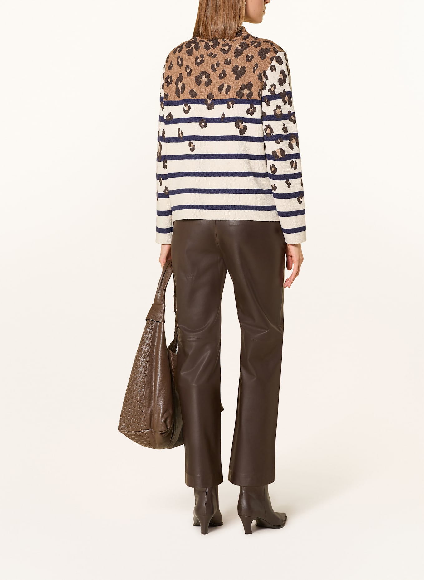 oui Pullover: CREME / HELLBRAUN / DUNKELBLAU