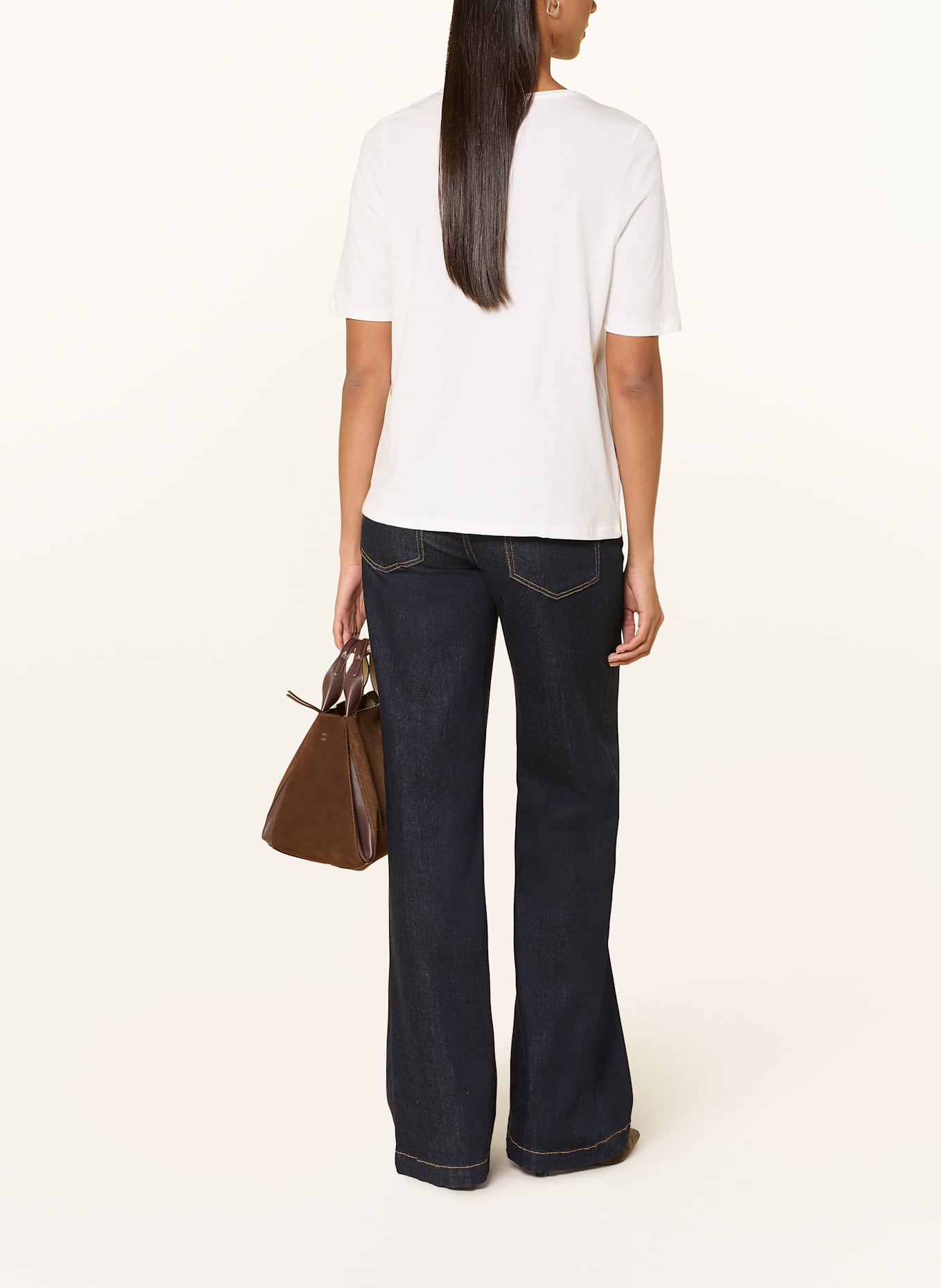 oui T-Shirt mit Pailletten: ECRU